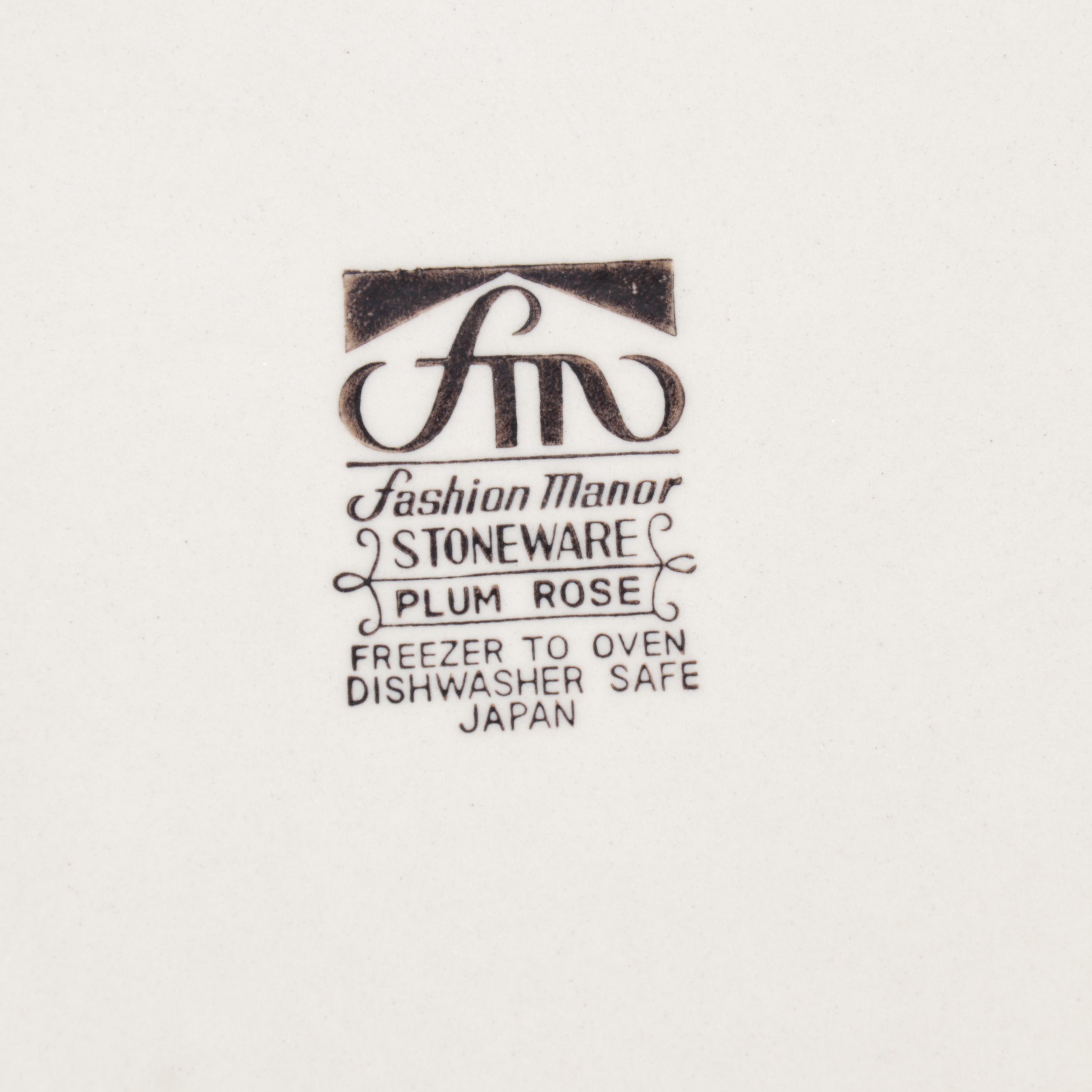 Fashion Manor "Plum Rose" Stoneware Dinnerware