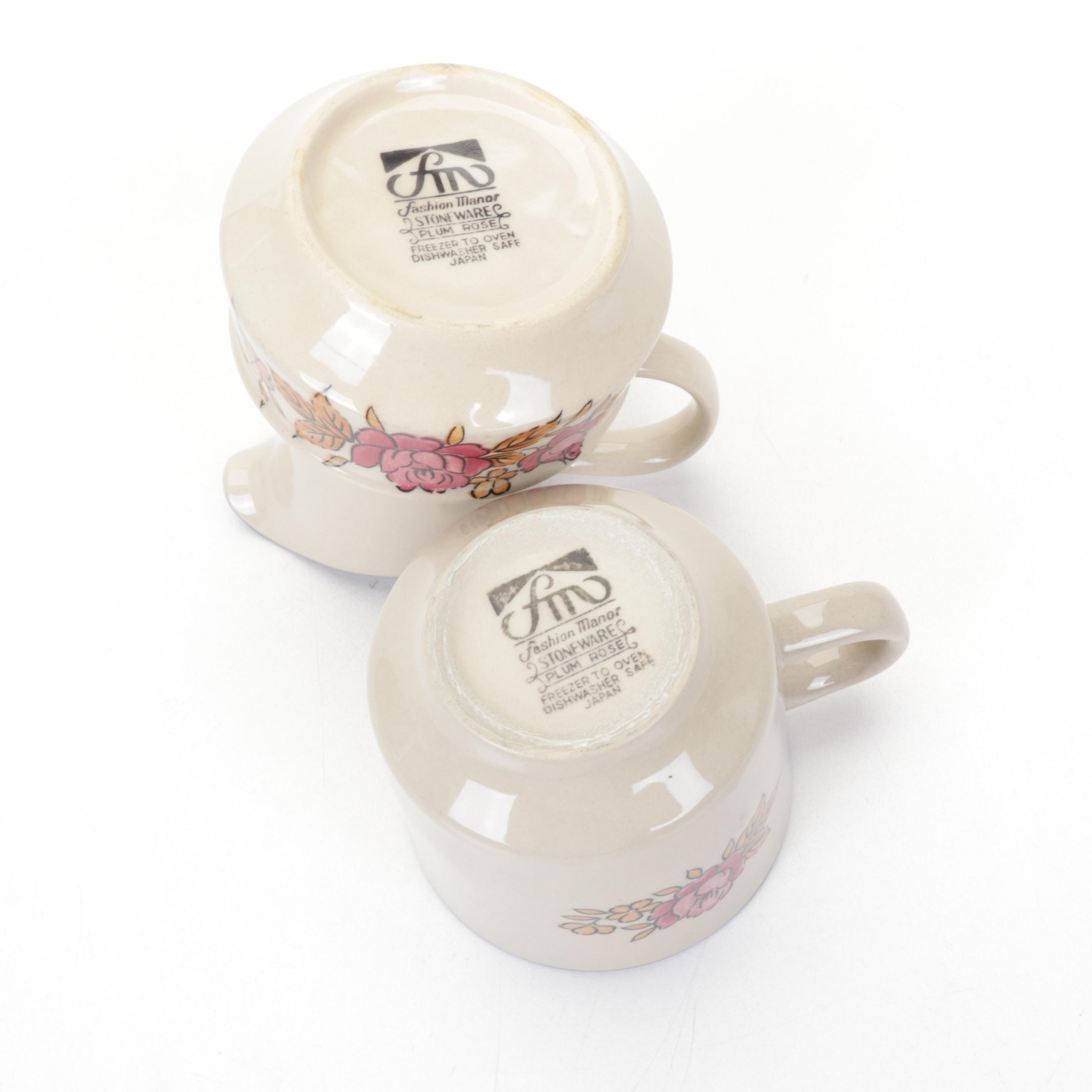 Fashion Manor "Plum Rose" Stoneware Dinnerware