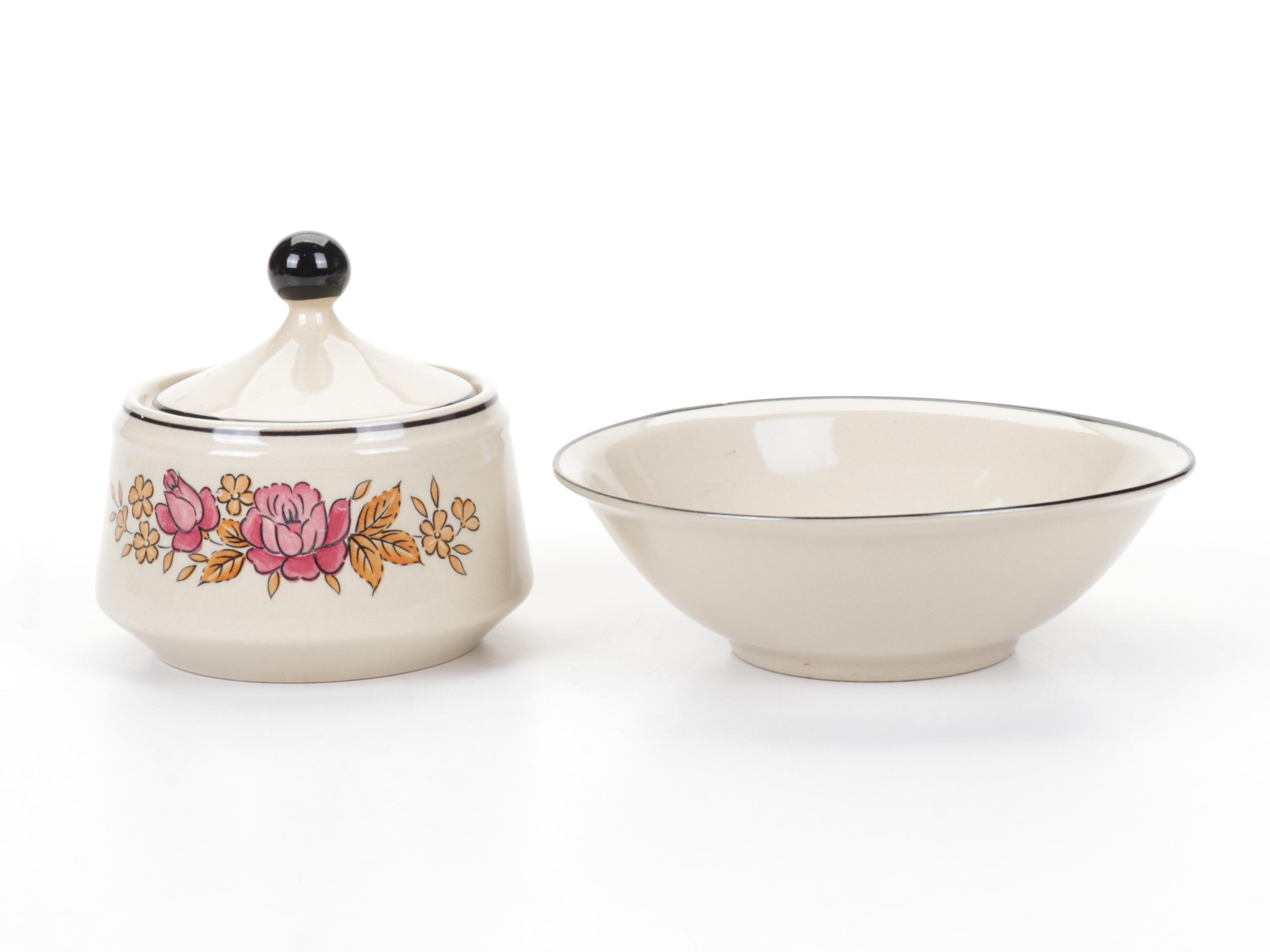 Fashion Manor "Plum Rose" Stoneware Dinnerware