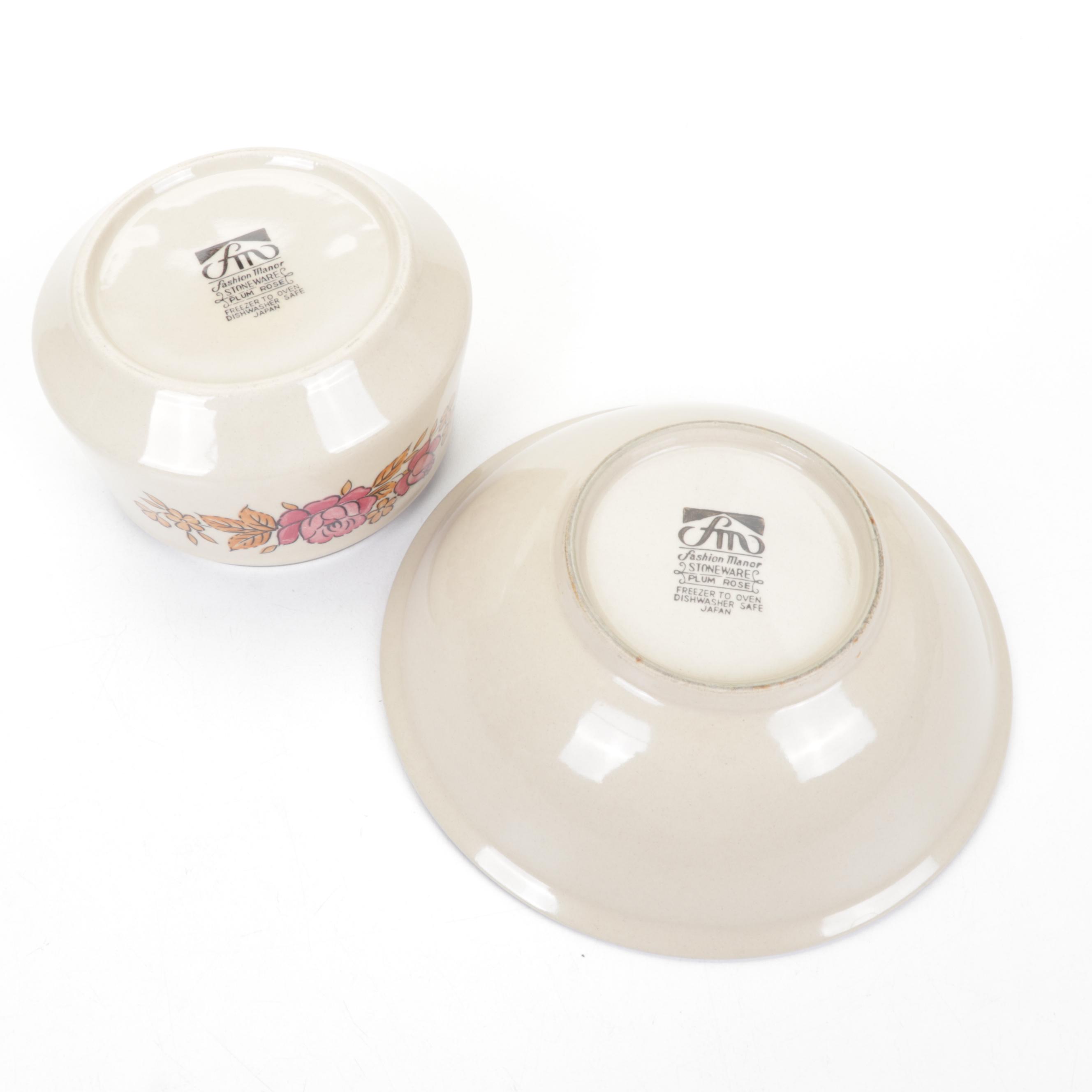 Fashion Manor "Plum Rose" Stoneware Dinnerware