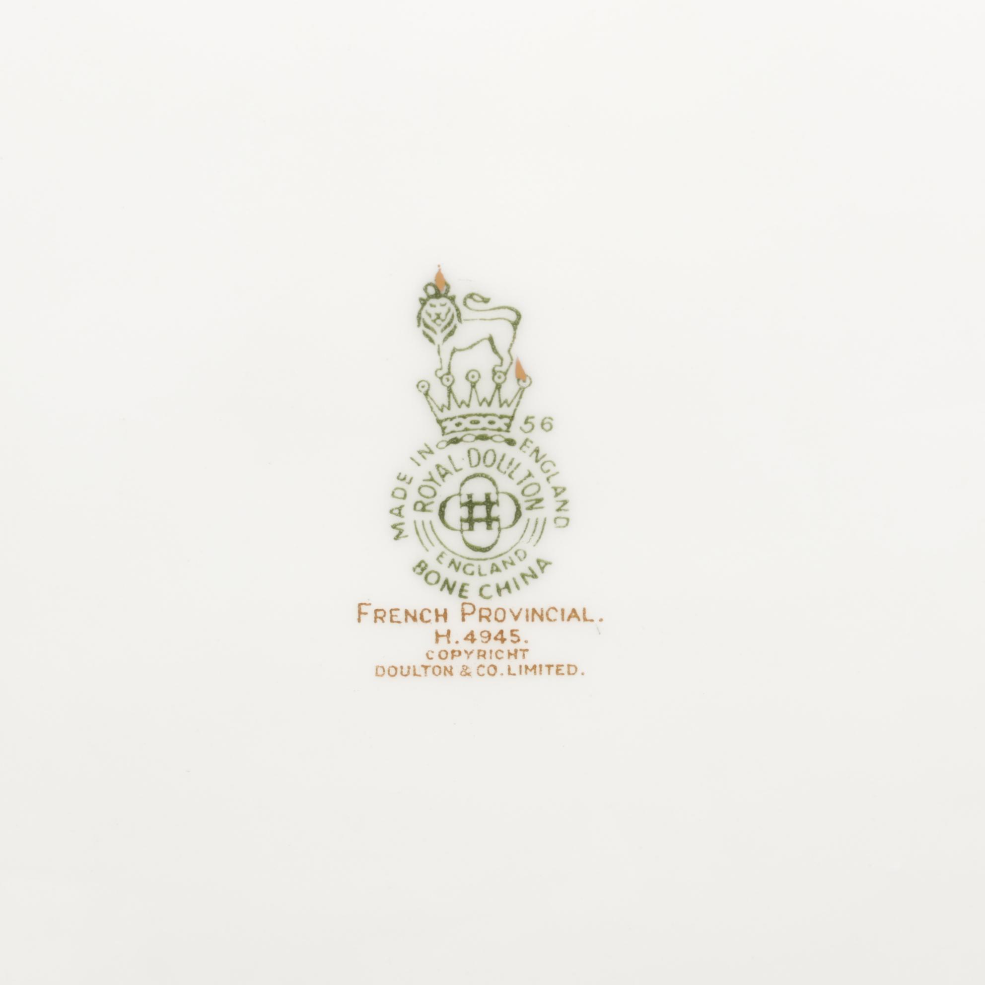 Royal Doulton "French Provincial" Dinnerware with Lenox Shakers