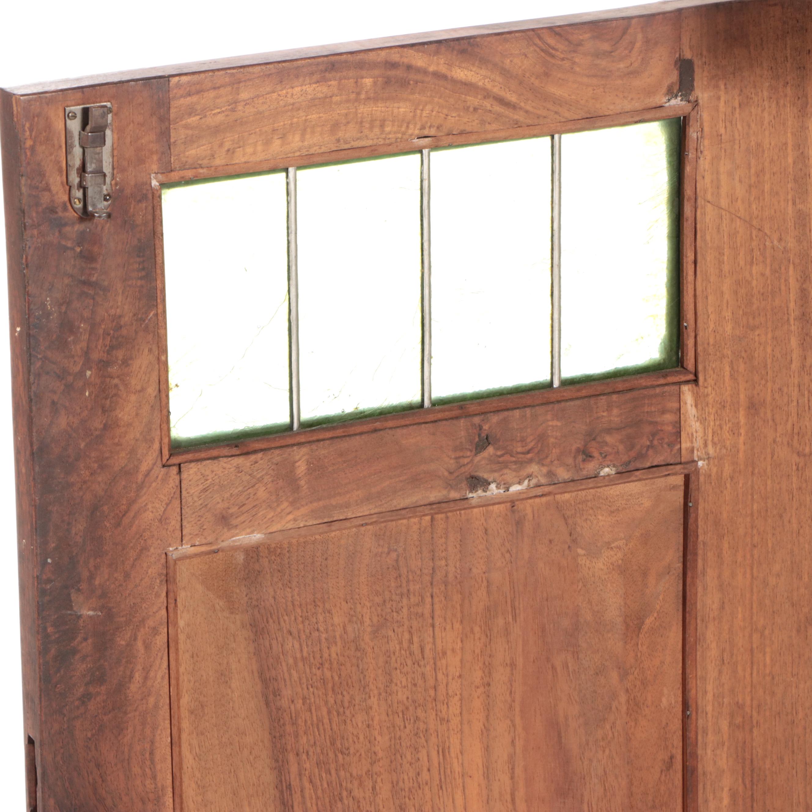 Victorian Hardwood Cabinet Base with Leaded Glass Windows