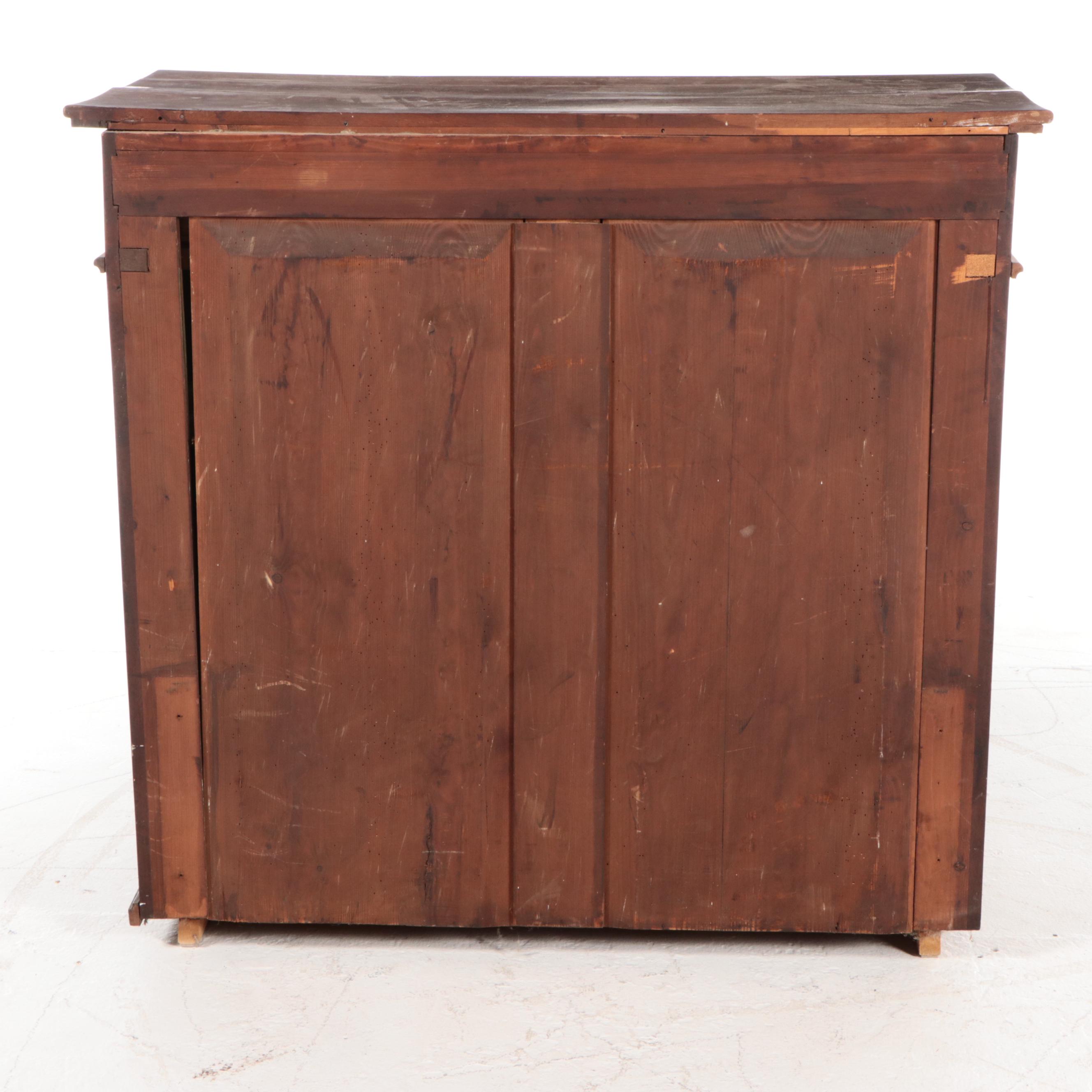 Victorian Hardwood Cabinet Base with Leaded Glass Windows