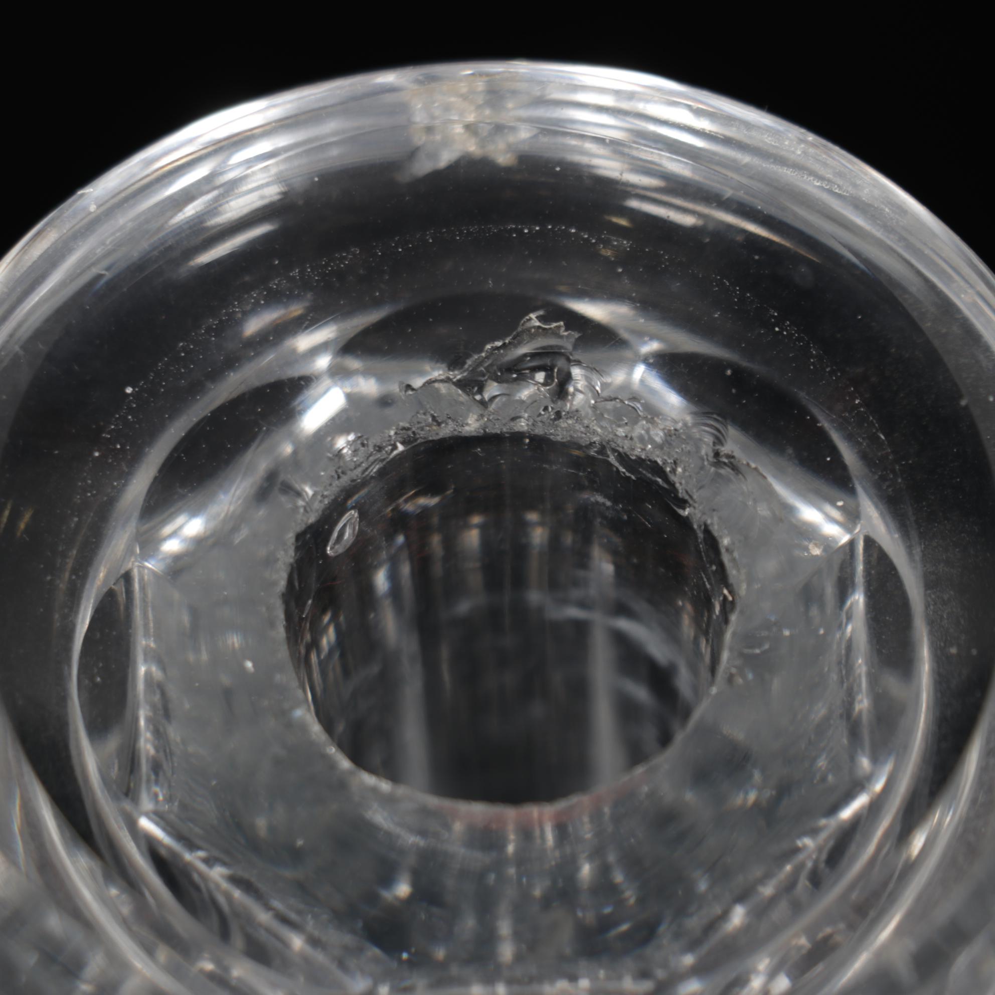 Pressed Glass Flower-Etched Pitcher with Pressed Glass Compote and Decanters