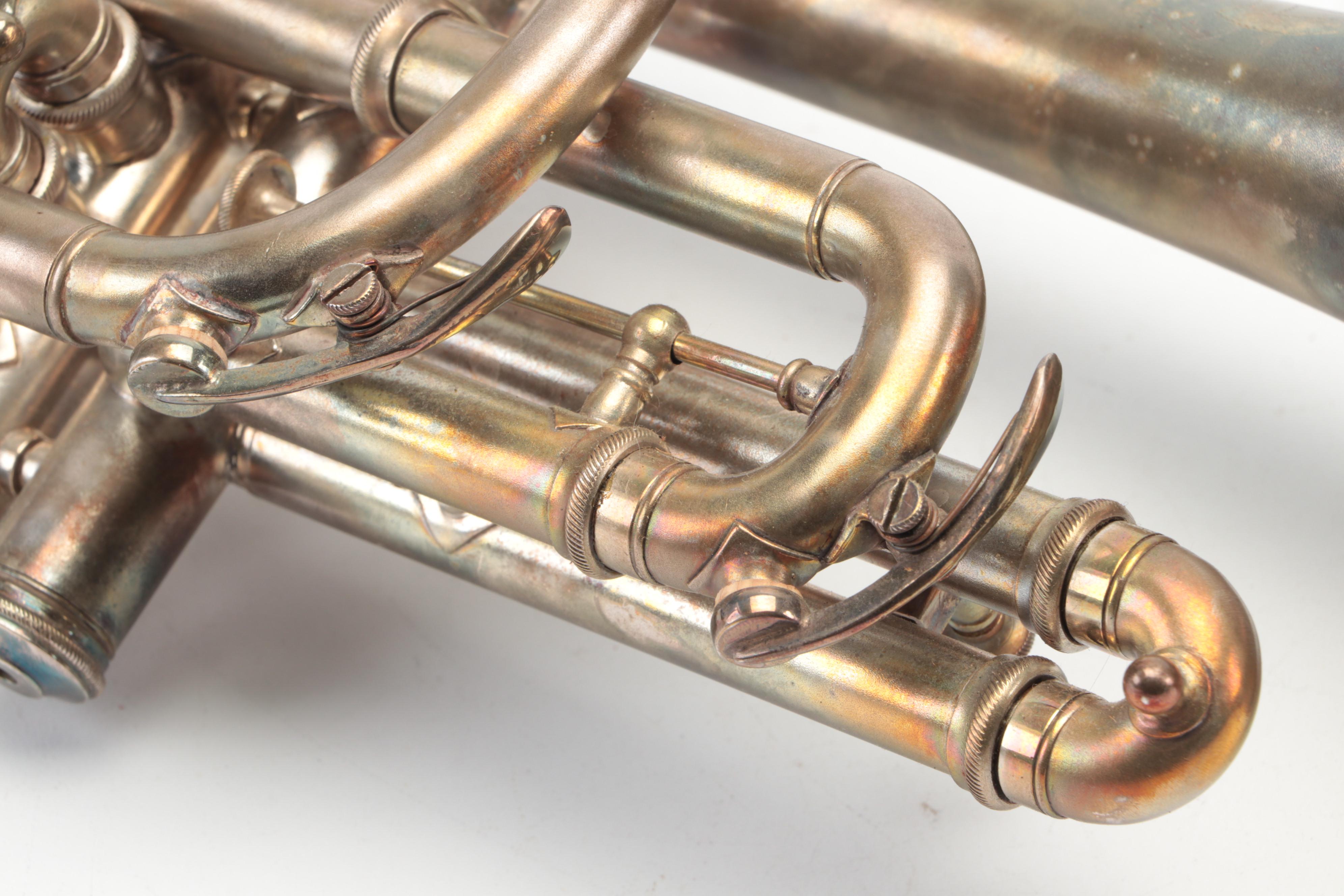 JW York Professional A/Bb Cornet with Case, Early 20th Century