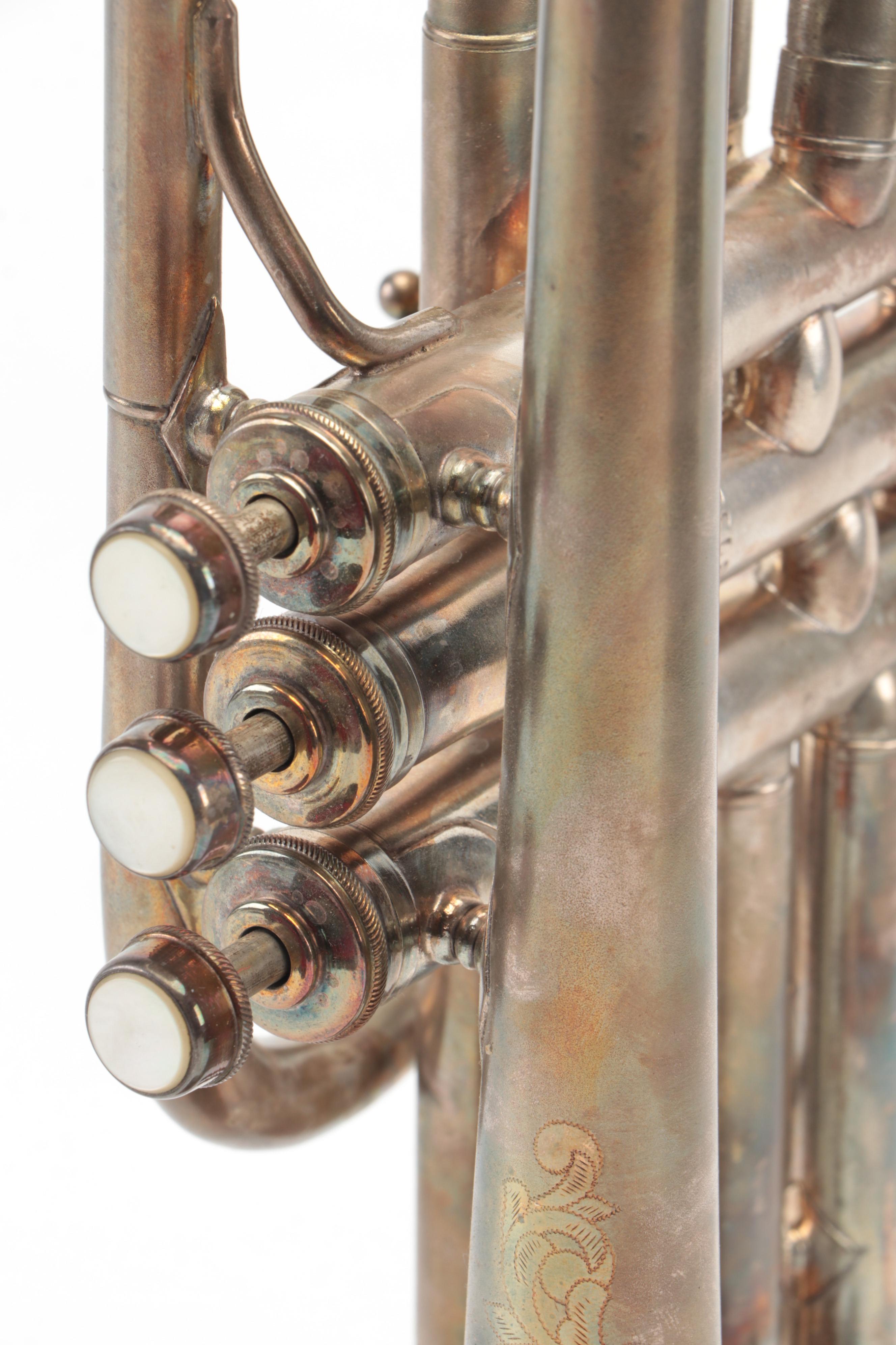 JW York Professional A/Bb Cornet with Case, Early 20th Century