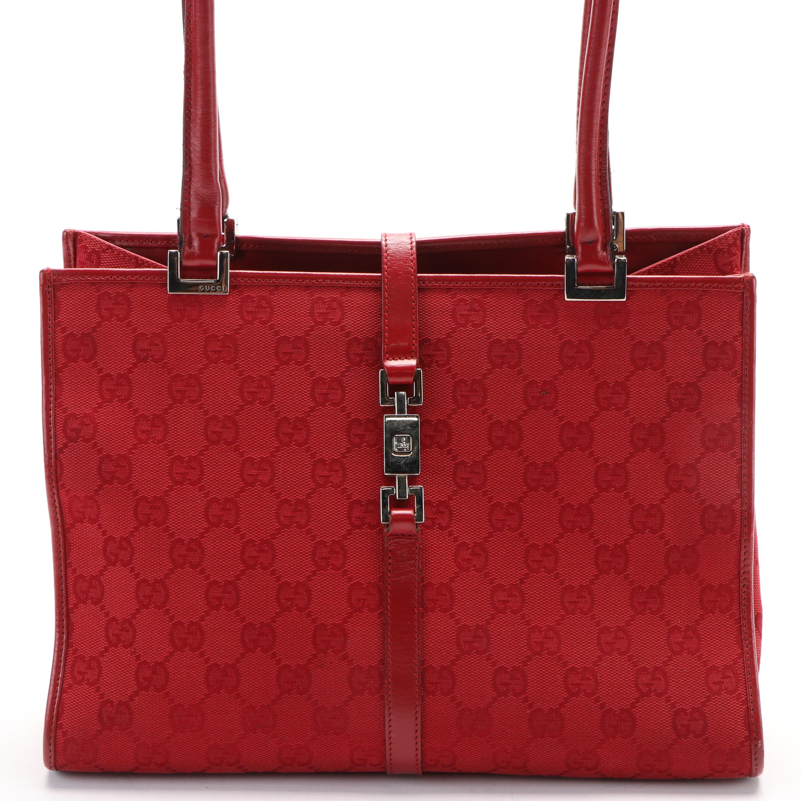 Gucci GG Canvas and Leather Tote/Shoulder Bag