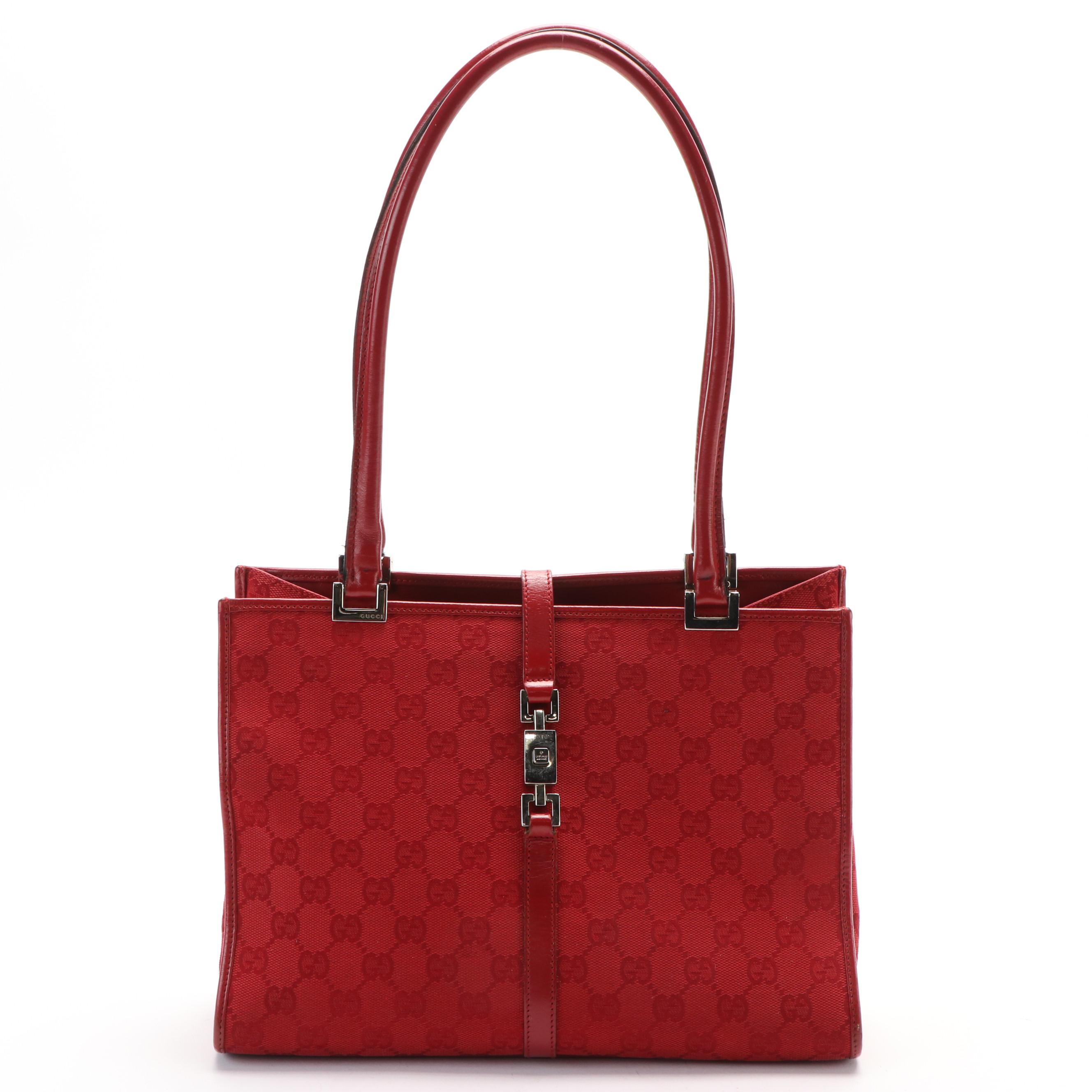Gucci GG Canvas and Leather Tote/Shoulder Bag
