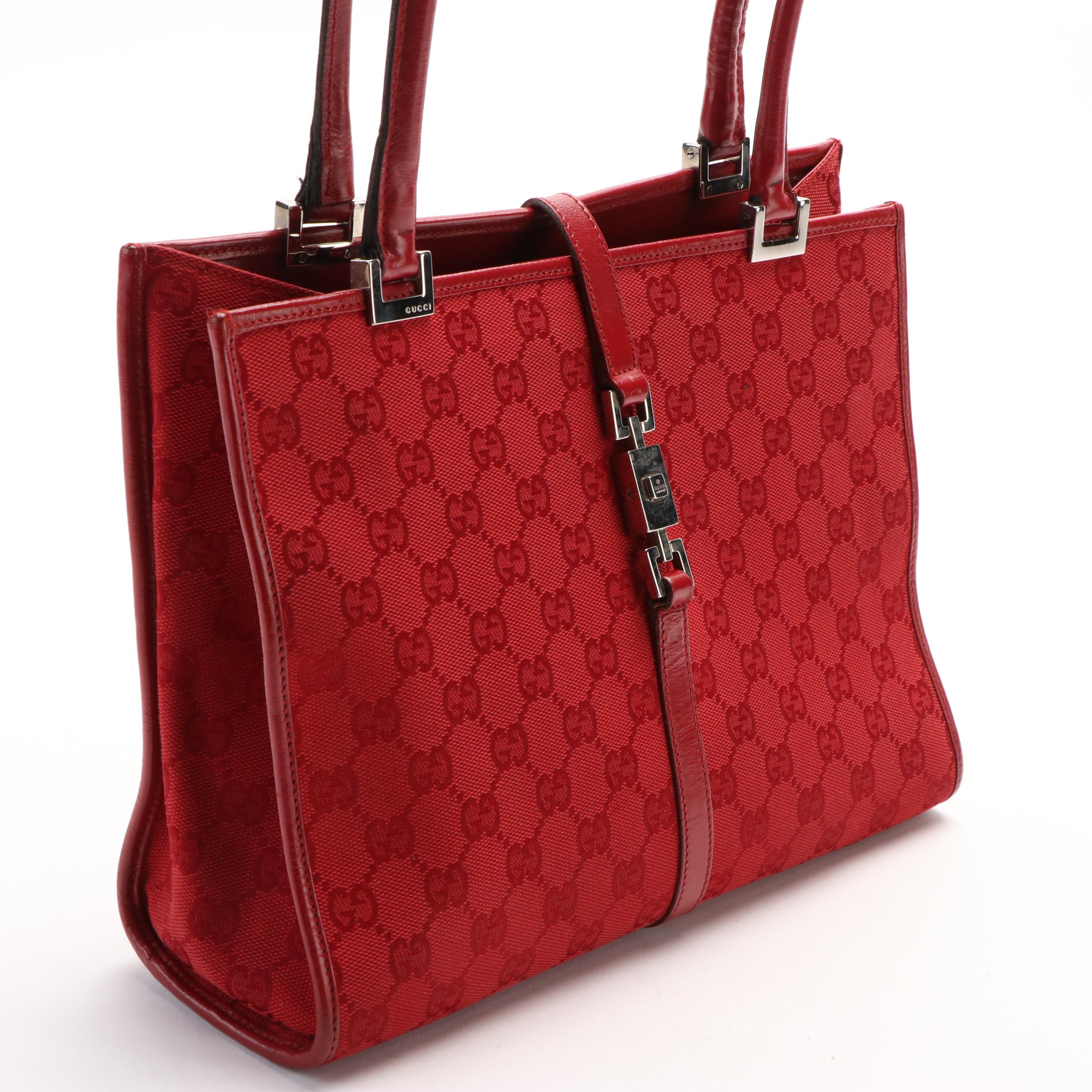 Gucci GG Canvas and Leather Tote/Shoulder Bag