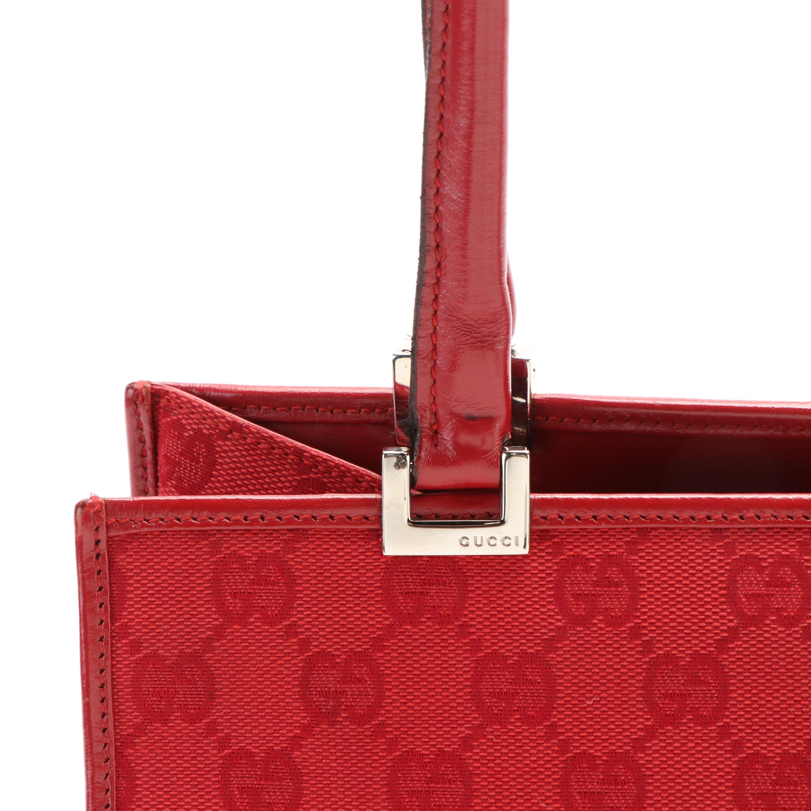 Gucci GG Canvas and Leather Tote/Shoulder Bag