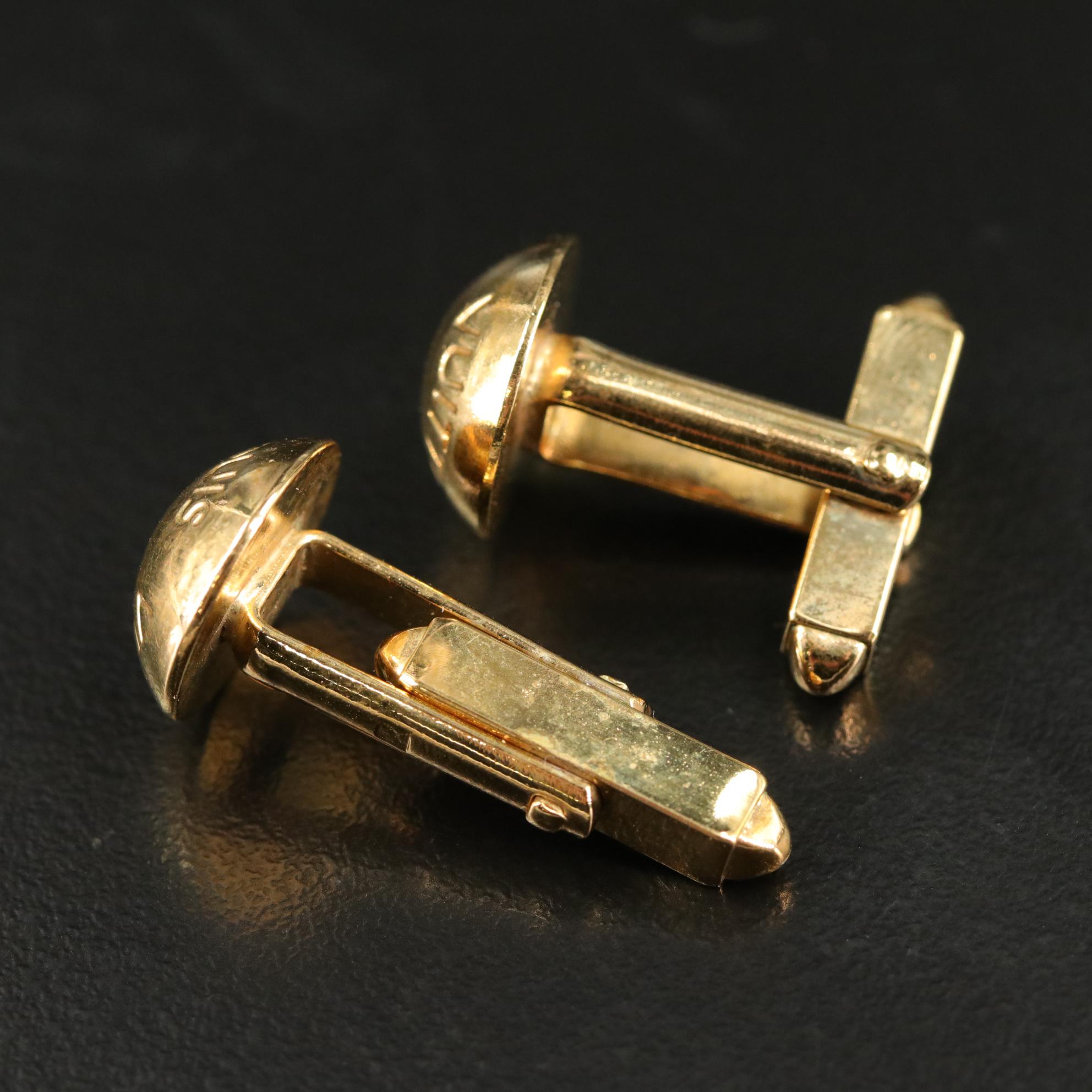 Louis Vuitton Cufflinks in Taiga Leather Case