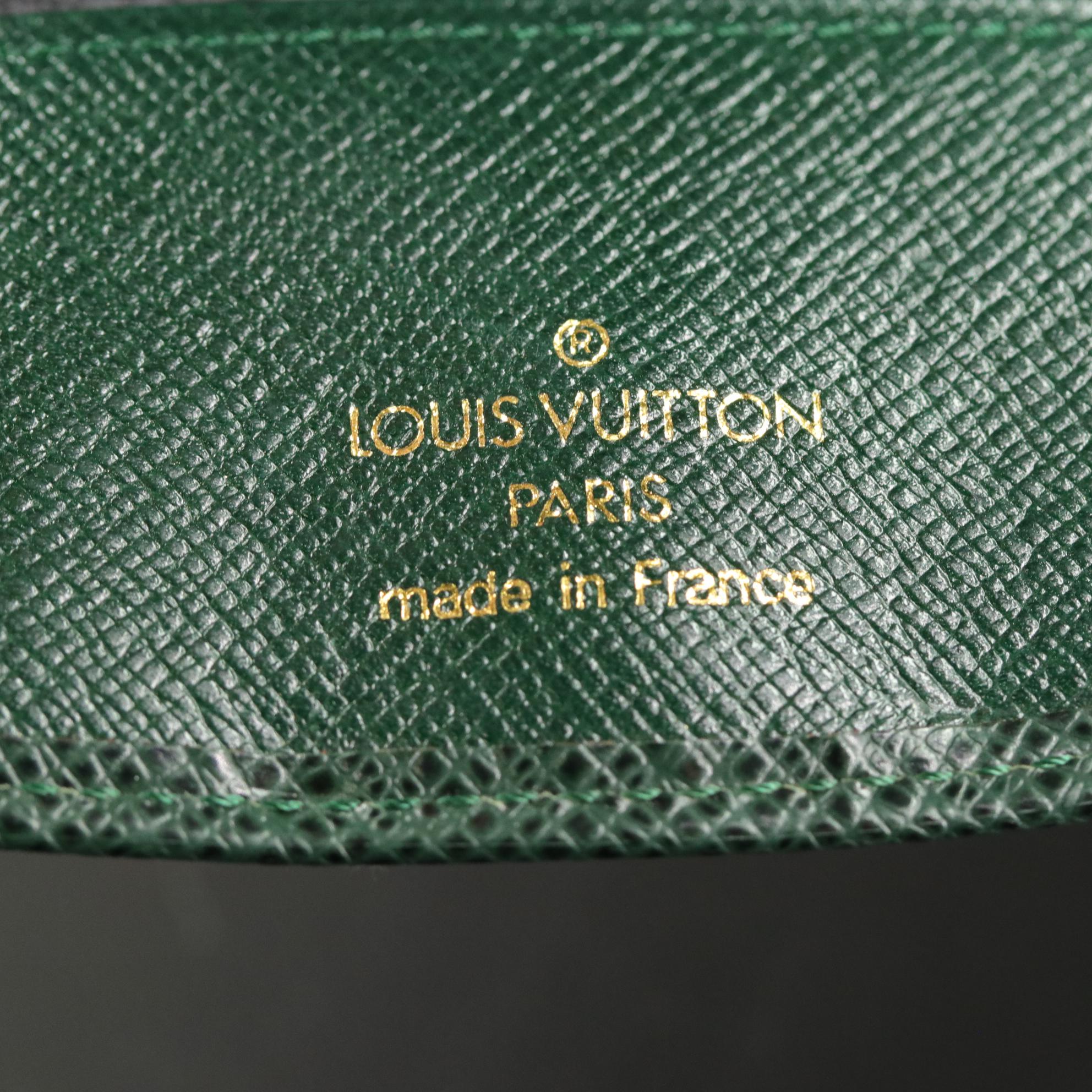 Louis Vuitton Cufflinks in Taiga Leather Case