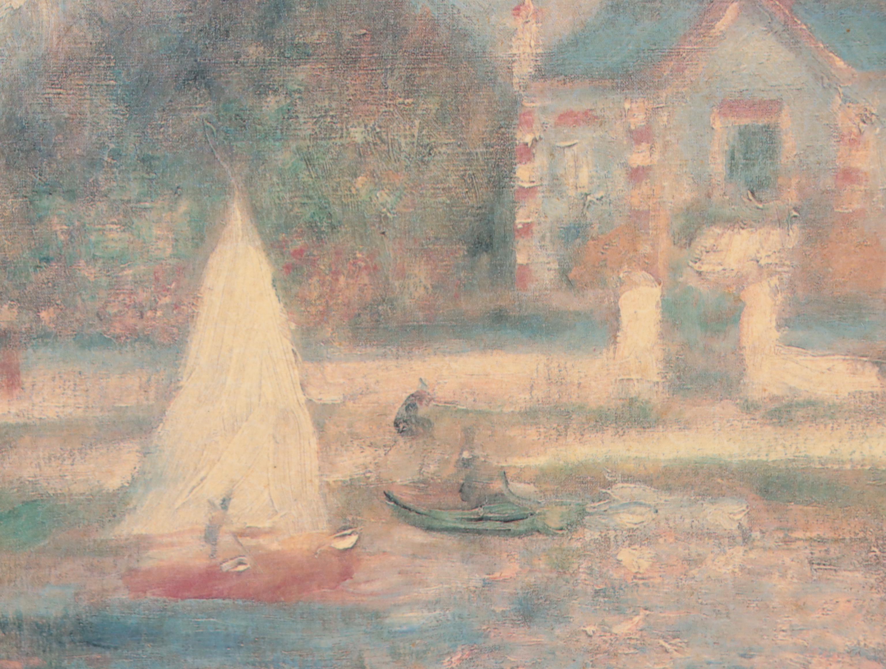 Embellished Offset Lithograph after Pierre-Auguste Renoir "The Skiff (La Yole)"