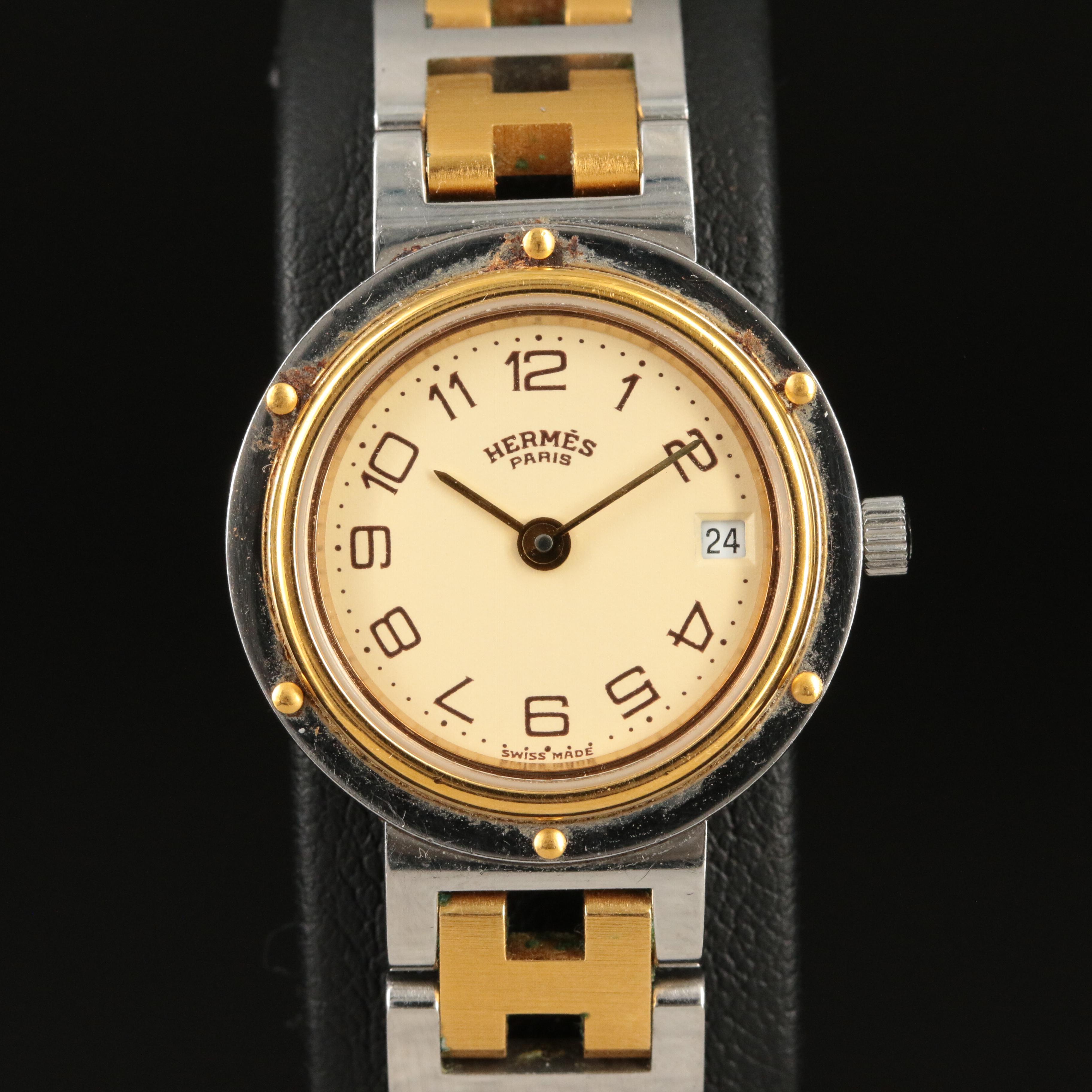 Hermès Clipper Stainless Steel Quartz Watch