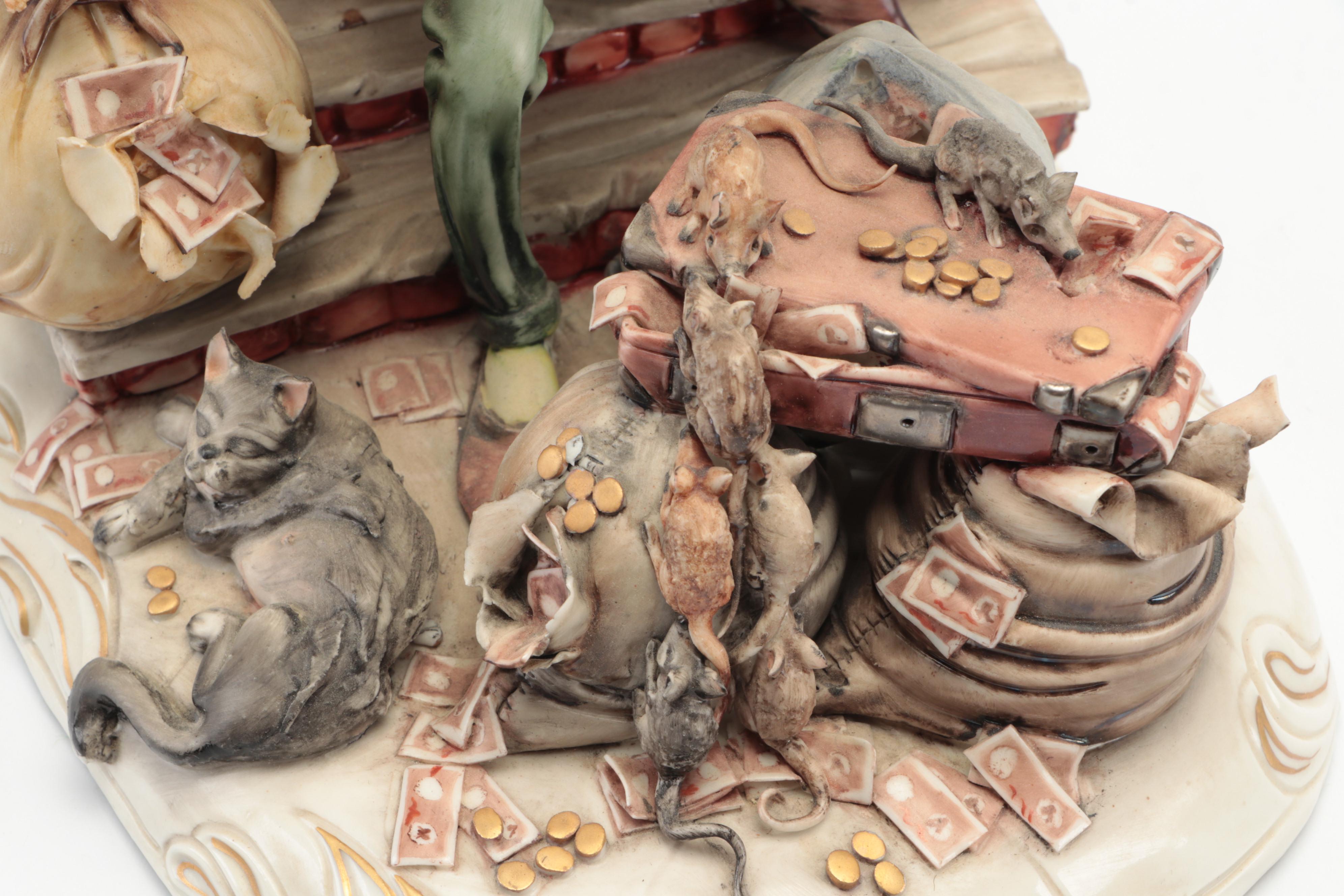 Tiziano Galli  Capodimonte "The Miser" Porcelain Figurine