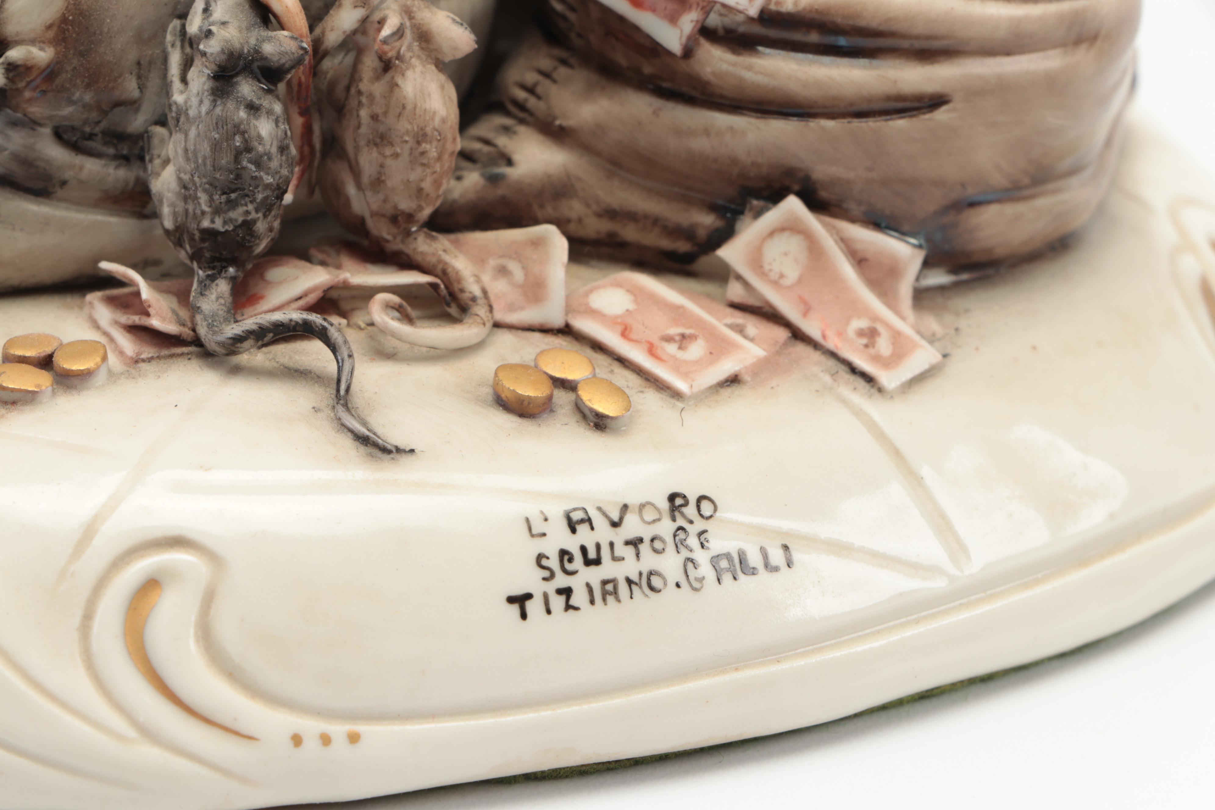 Tiziano Galli  Capodimonte "The Miser" Porcelain Figurine