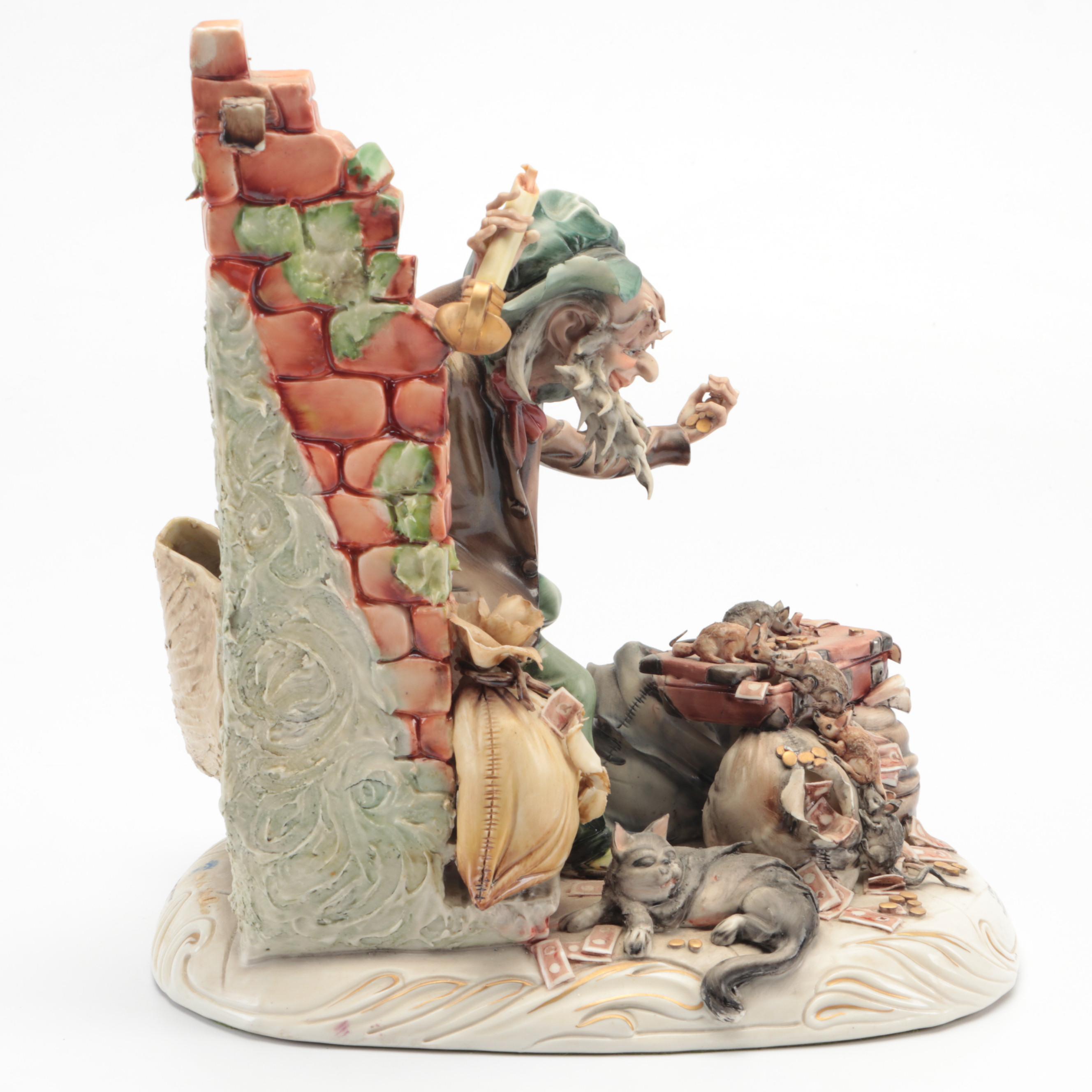 Tiziano Galli  Capodimonte "The Miser" Porcelain Figurine