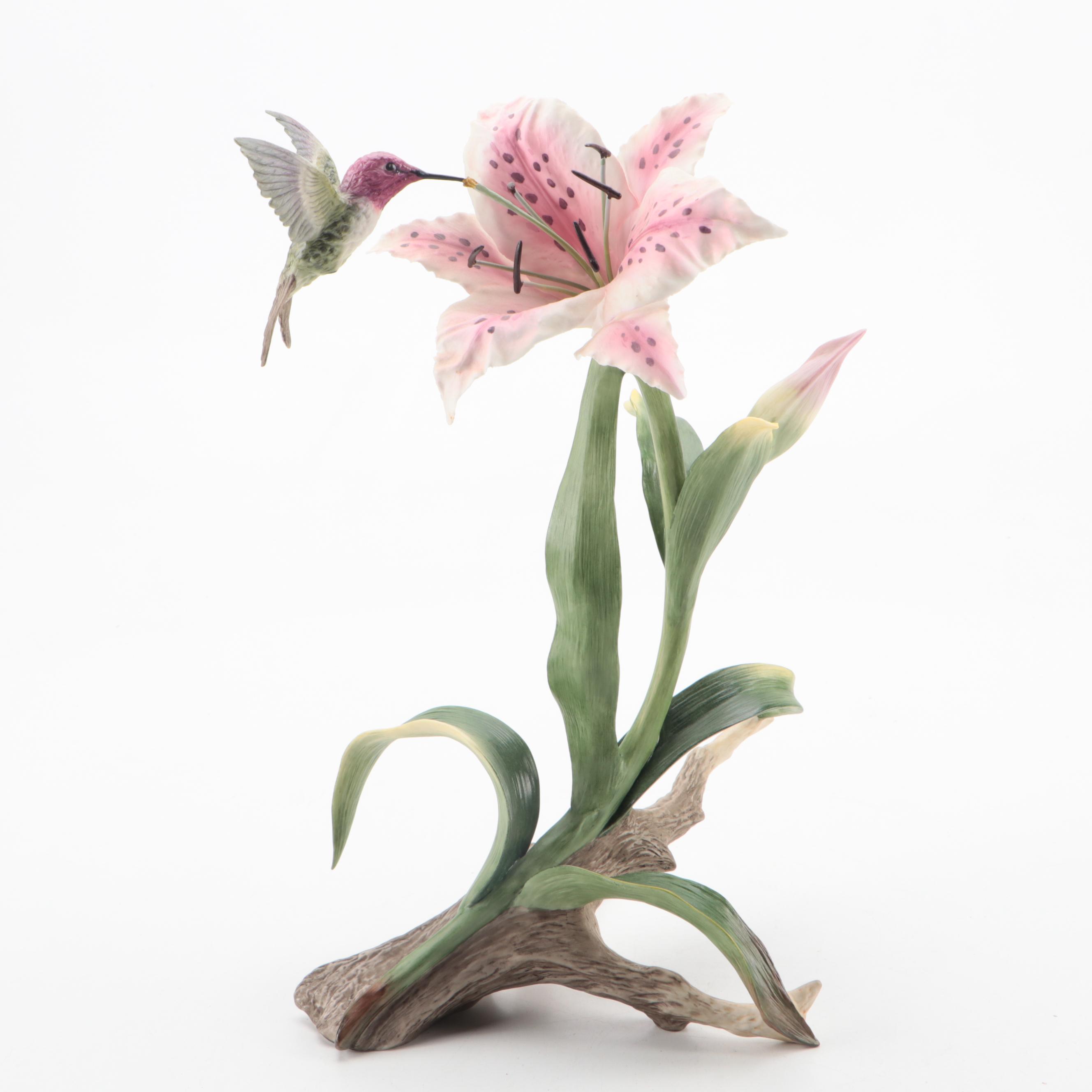 Boehm "Costa's Hummingbird with Rubrum Lily" Porcelain Figurine