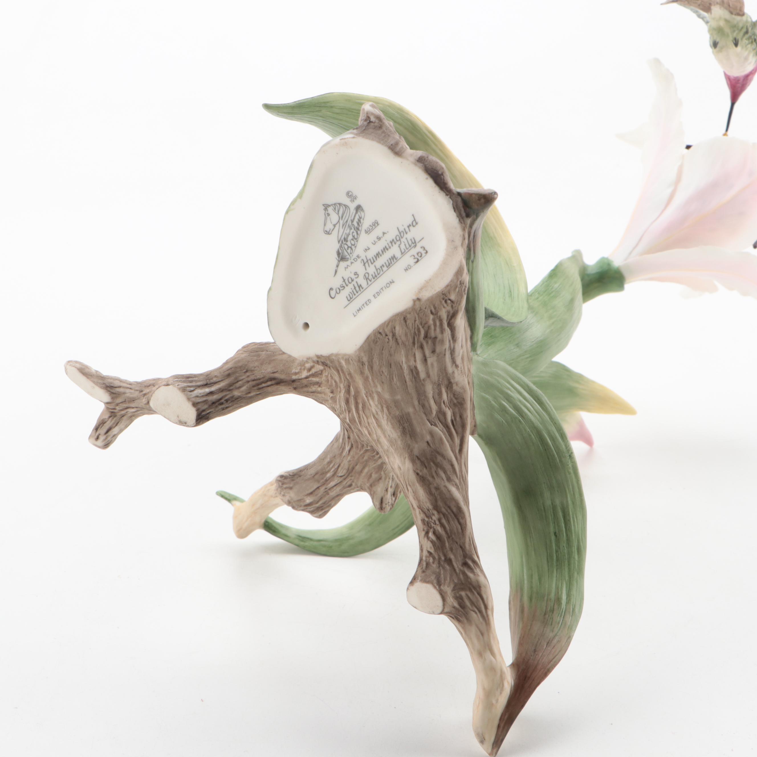 Boehm "Costa's Hummingbird with Rubrum Lily" Porcelain Figurine