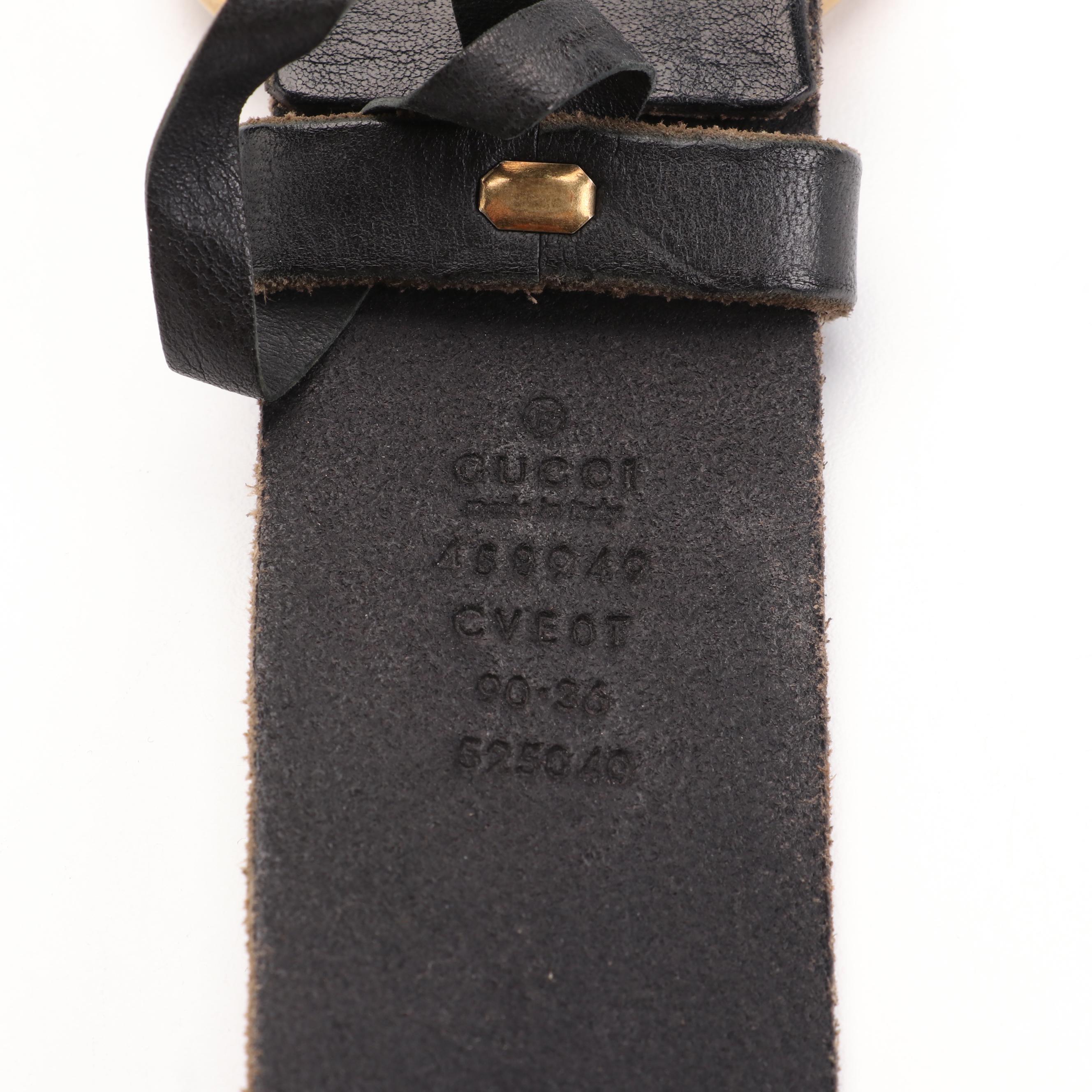 Gucci Snake GG Wide Marmont Belt in Black Leather