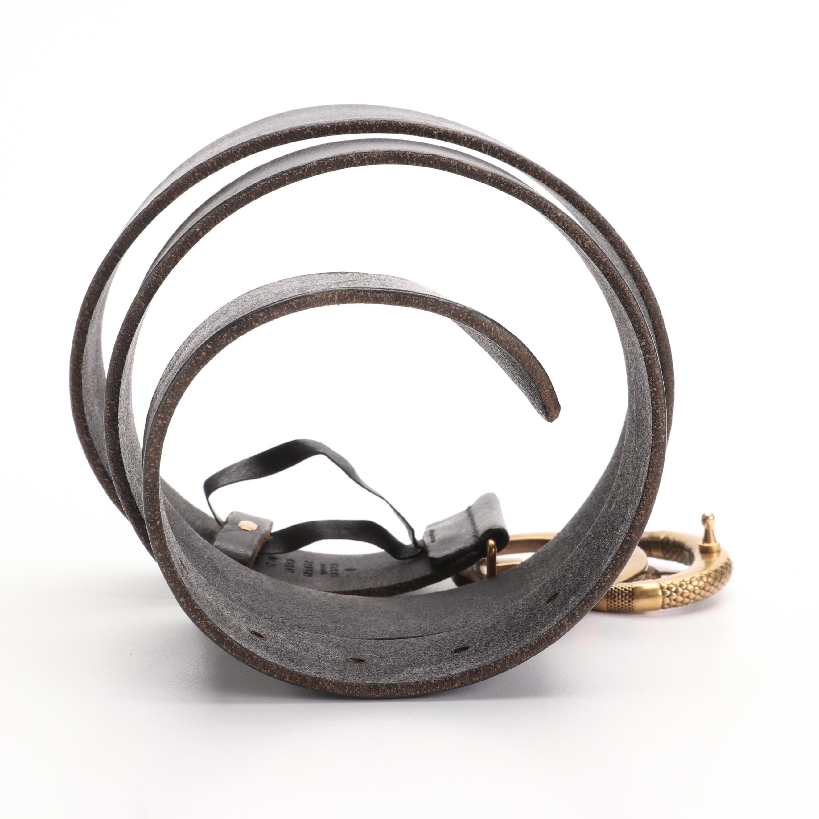 Gucci Snake GG Wide Marmont Belt in Black Leather