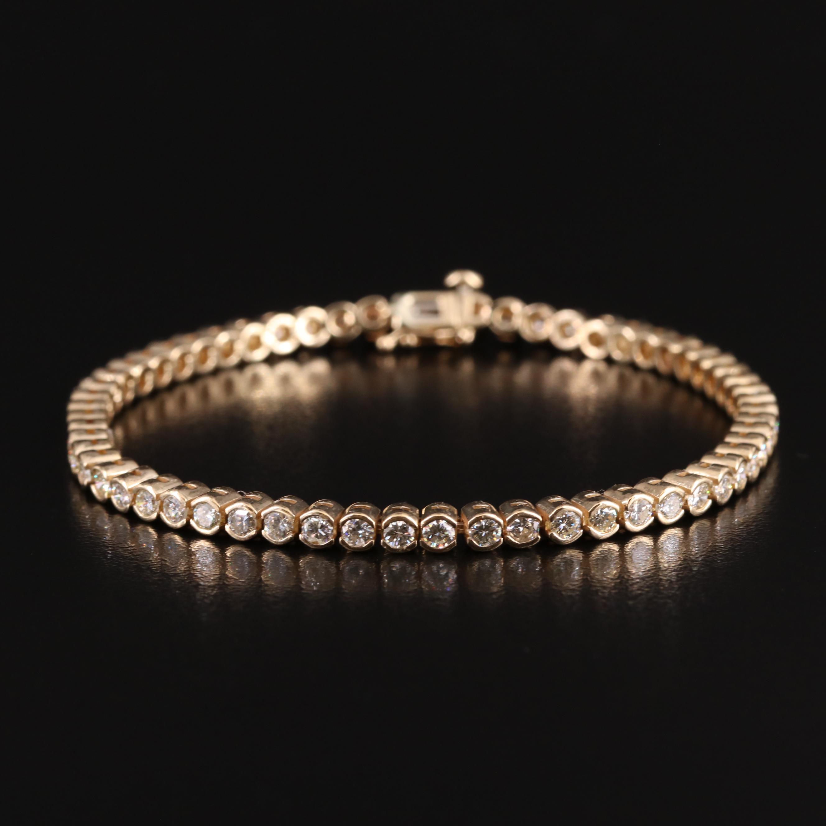 14K 2.40 CTW Diamond Semi-Bezel Line Bracelet