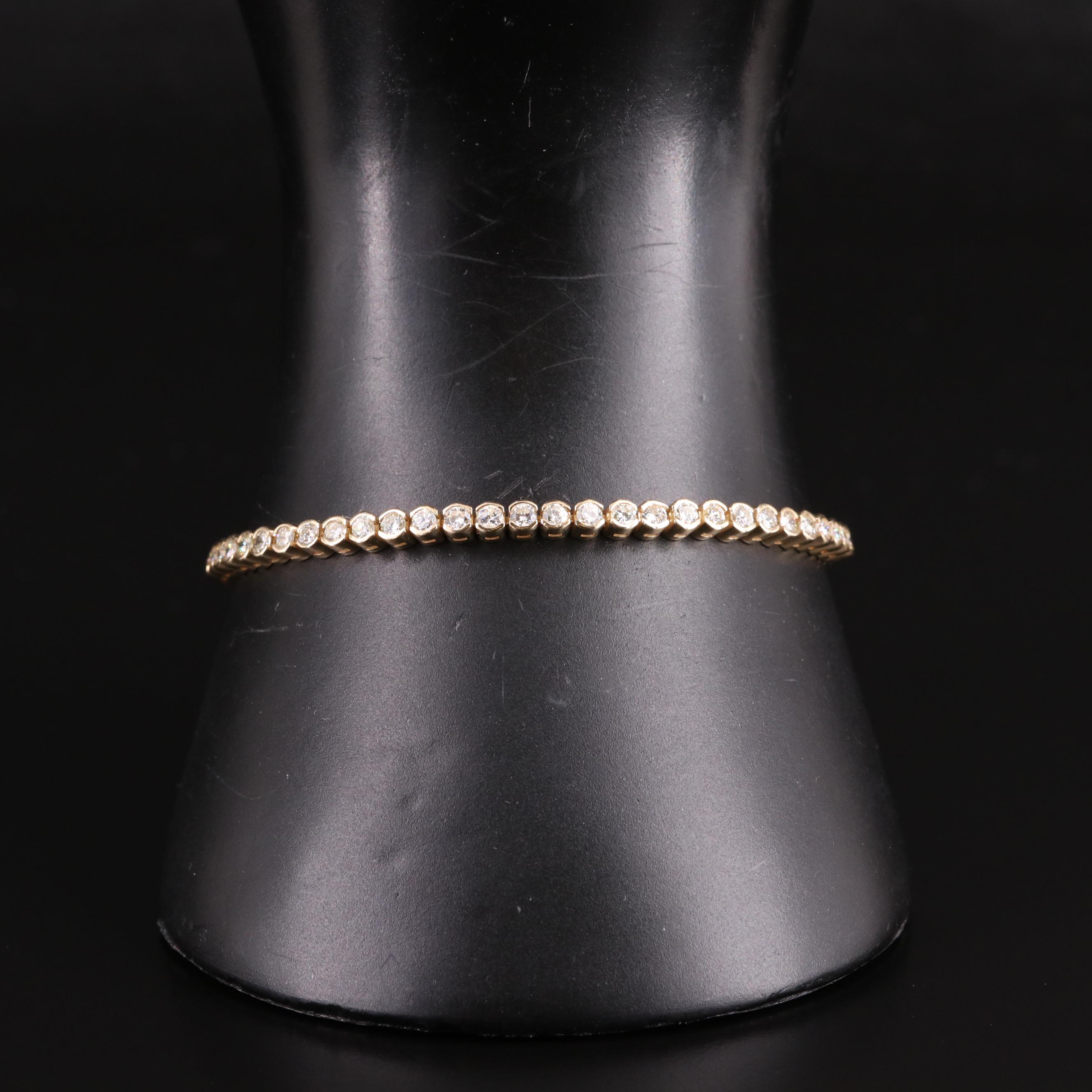 14K 2.40 CTW Diamond Semi-Bezel Line Bracelet