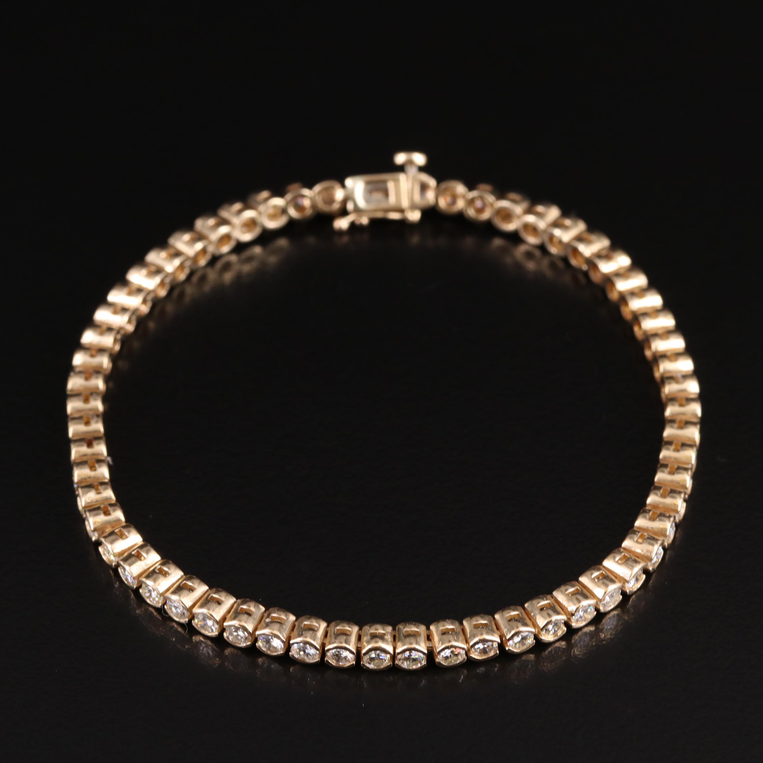 14K 2.40 CTW Diamond Semi-Bezel Line Bracelet