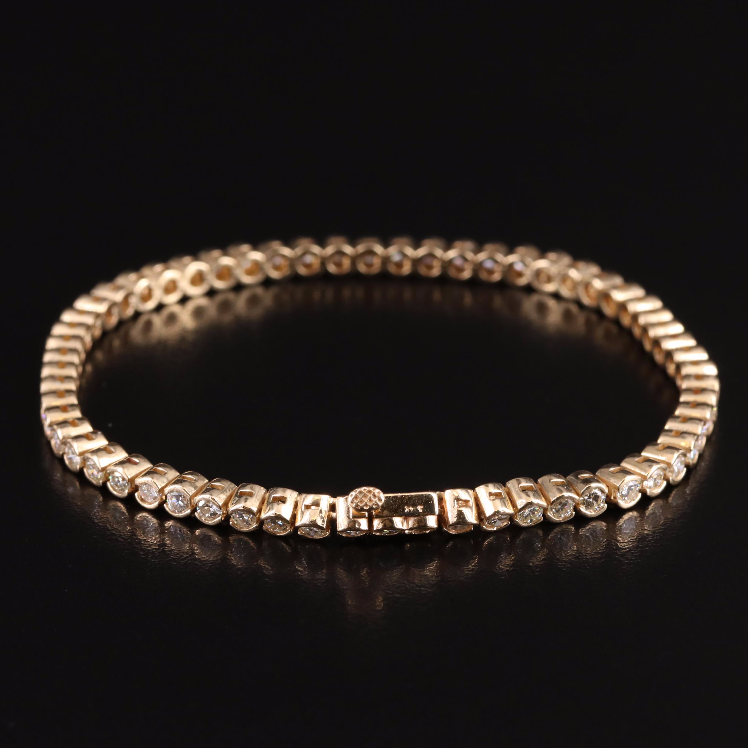 14K 2.40 CTW Diamond Semi-Bezel Line Bracelet