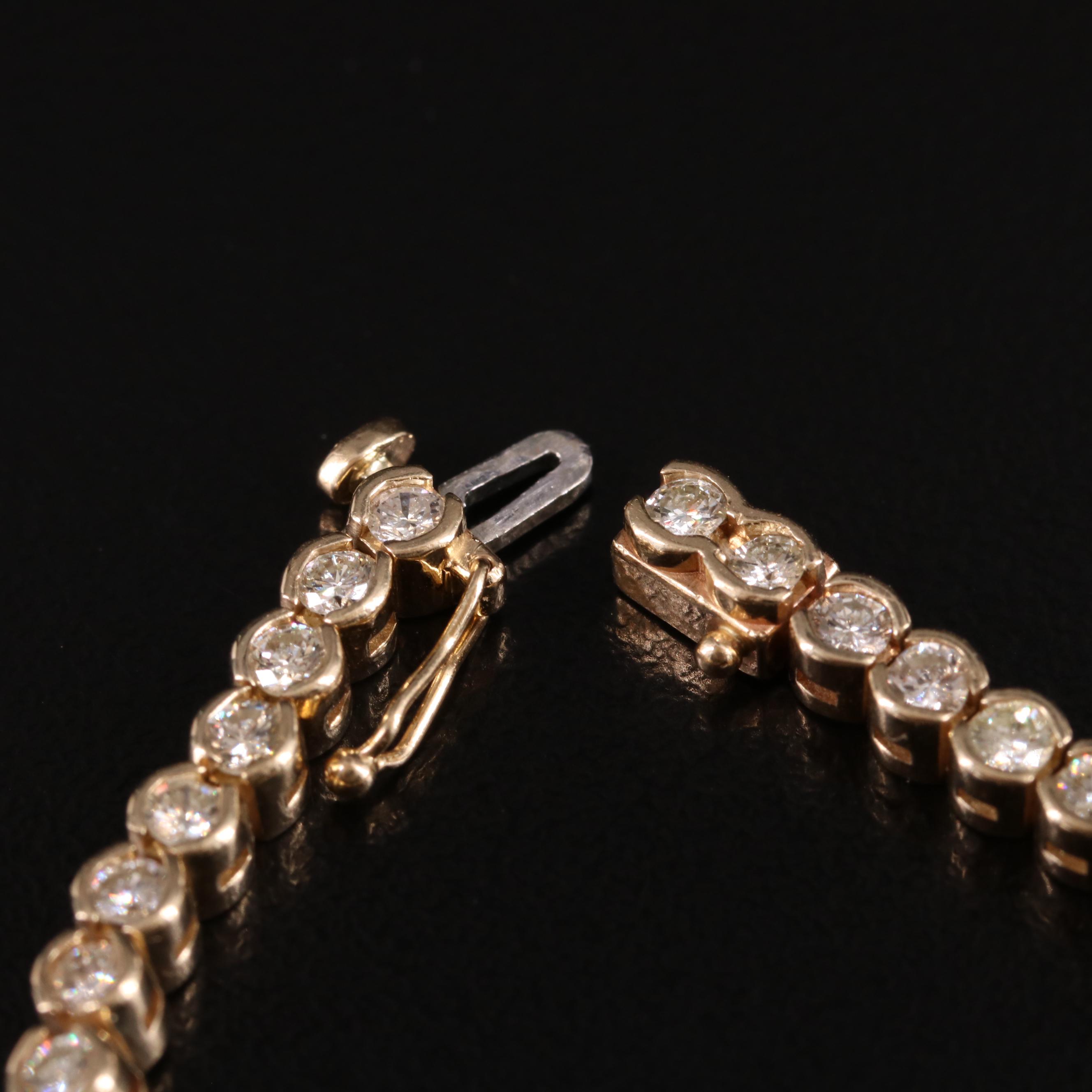 14K 2.40 CTW Diamond Semi-Bezel Line Bracelet