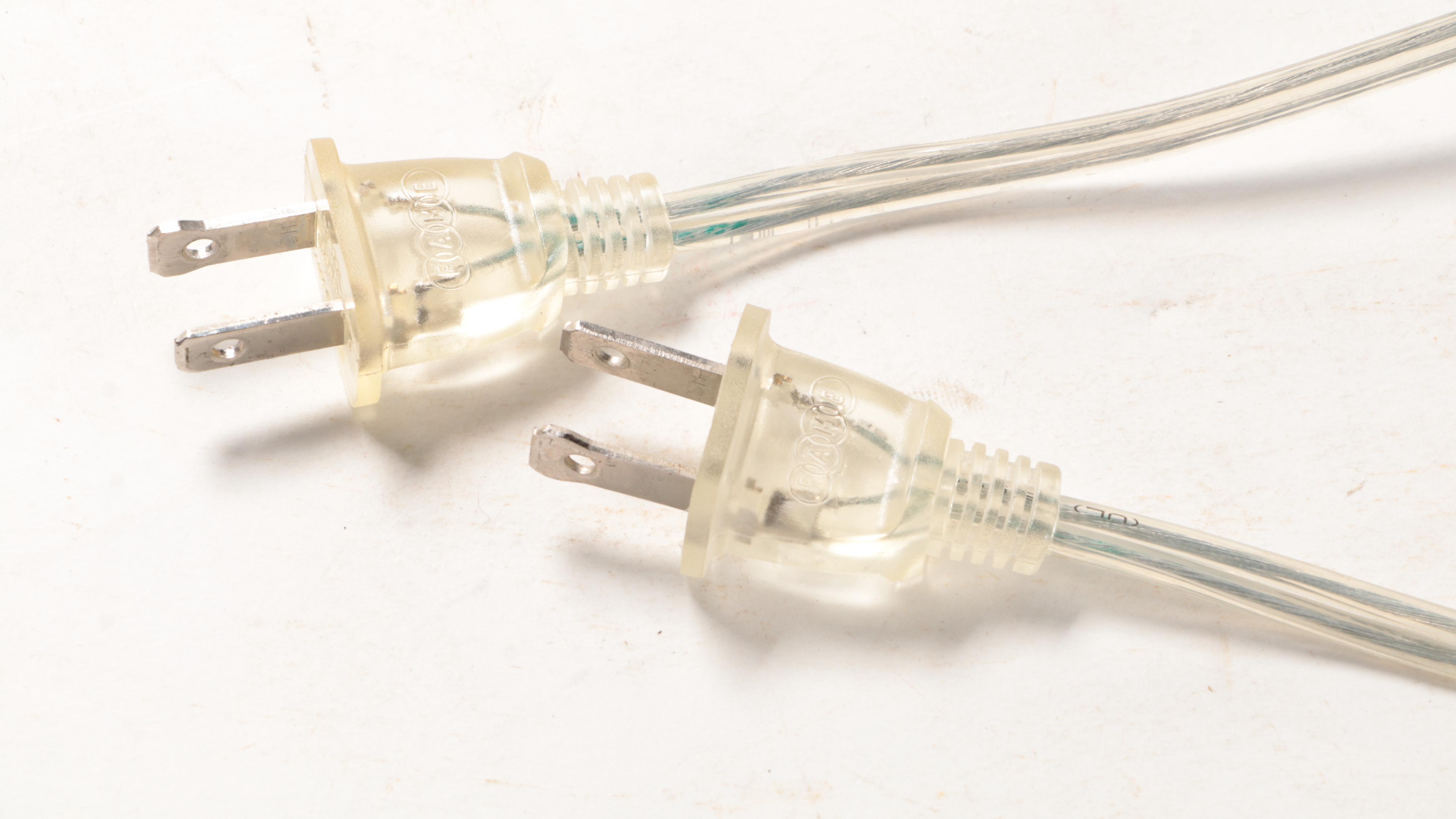 Pair of Brushed Metal Circle Table Lamps, Contemporary