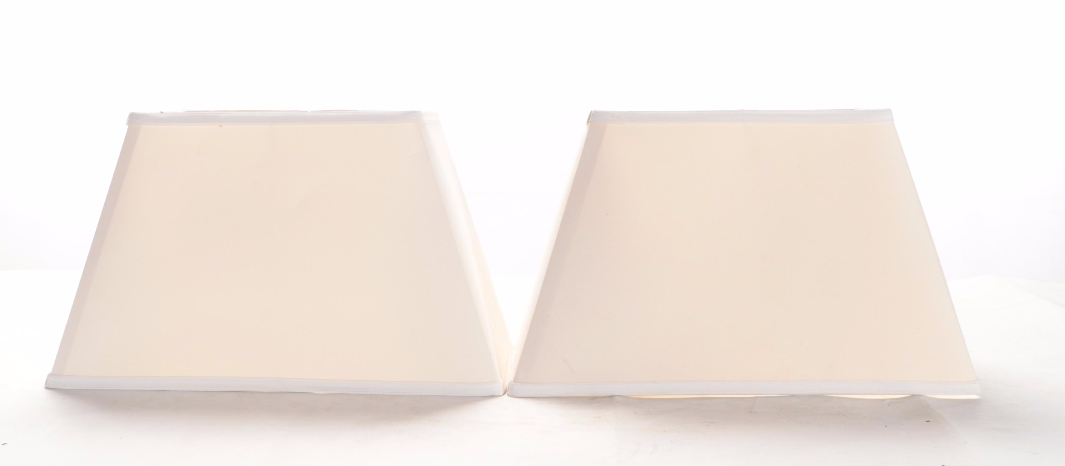 Pair of Brushed Metal Circle Table Lamps, Contemporary