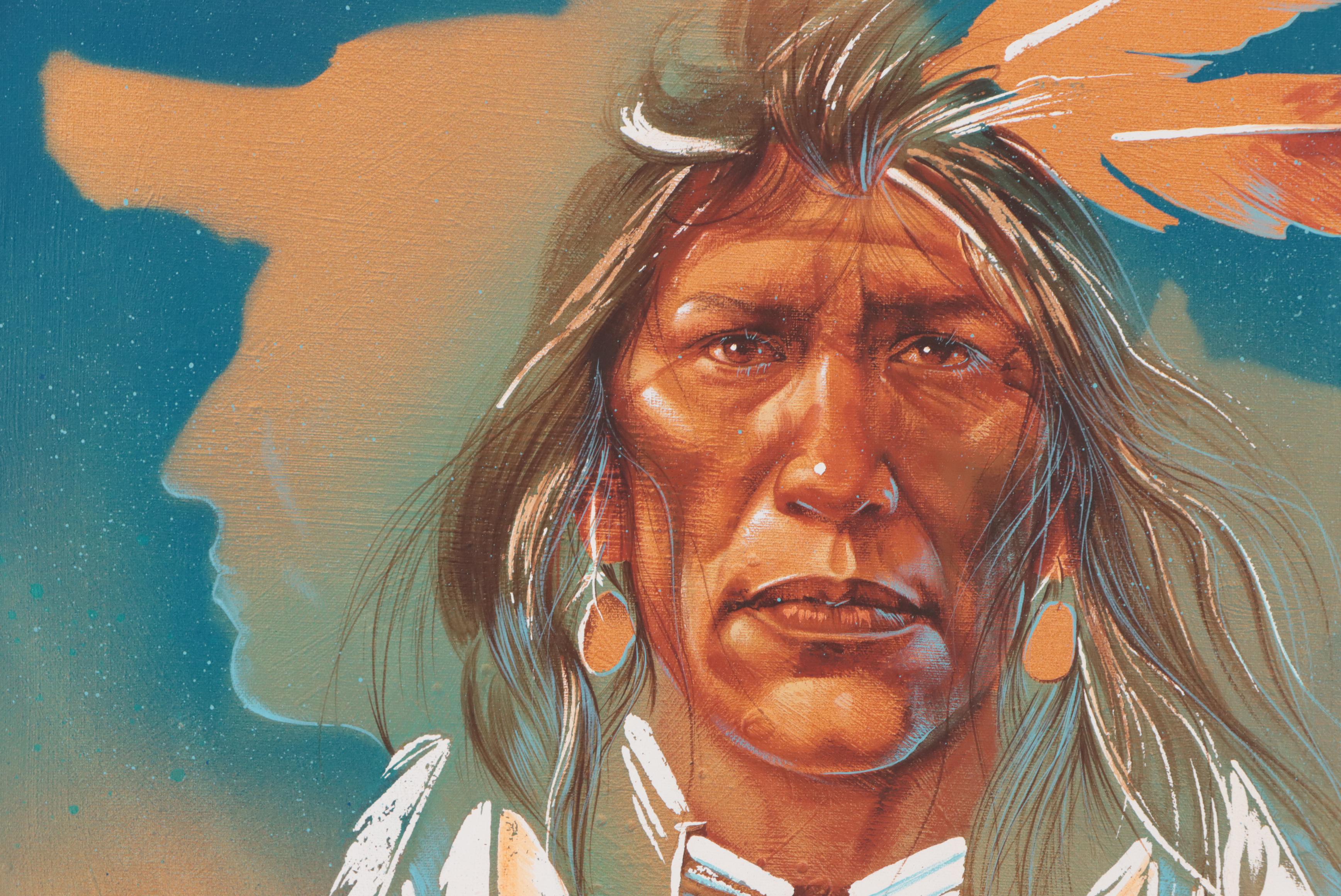 Gary Montgomery Oil Painting of Native American Portrait