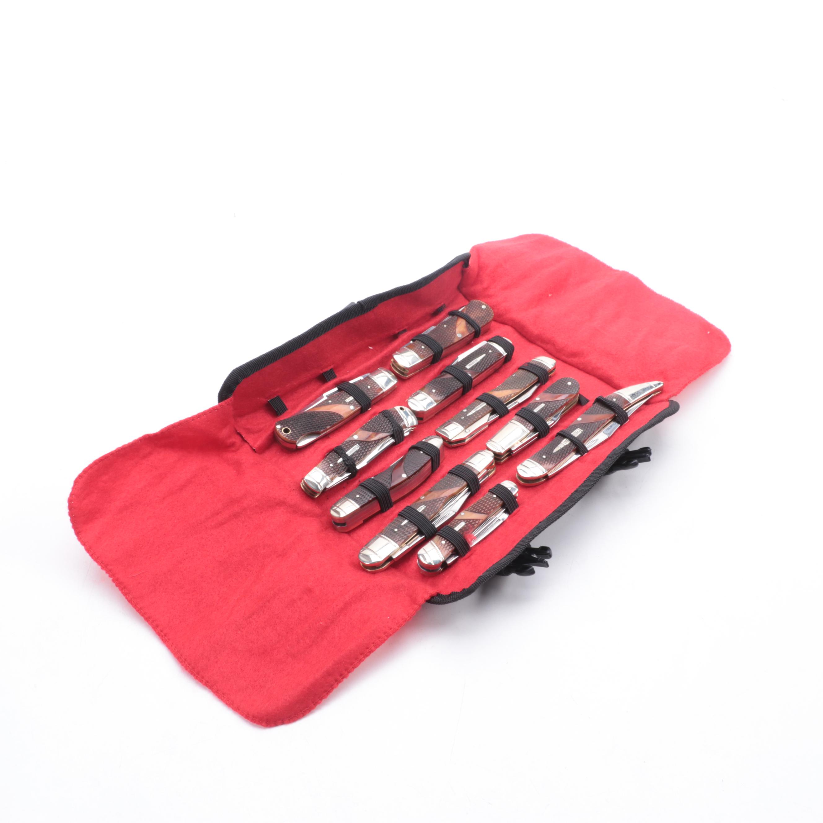 Winchester Stainless Steel  Pocket Knives with Carved Bone Handles