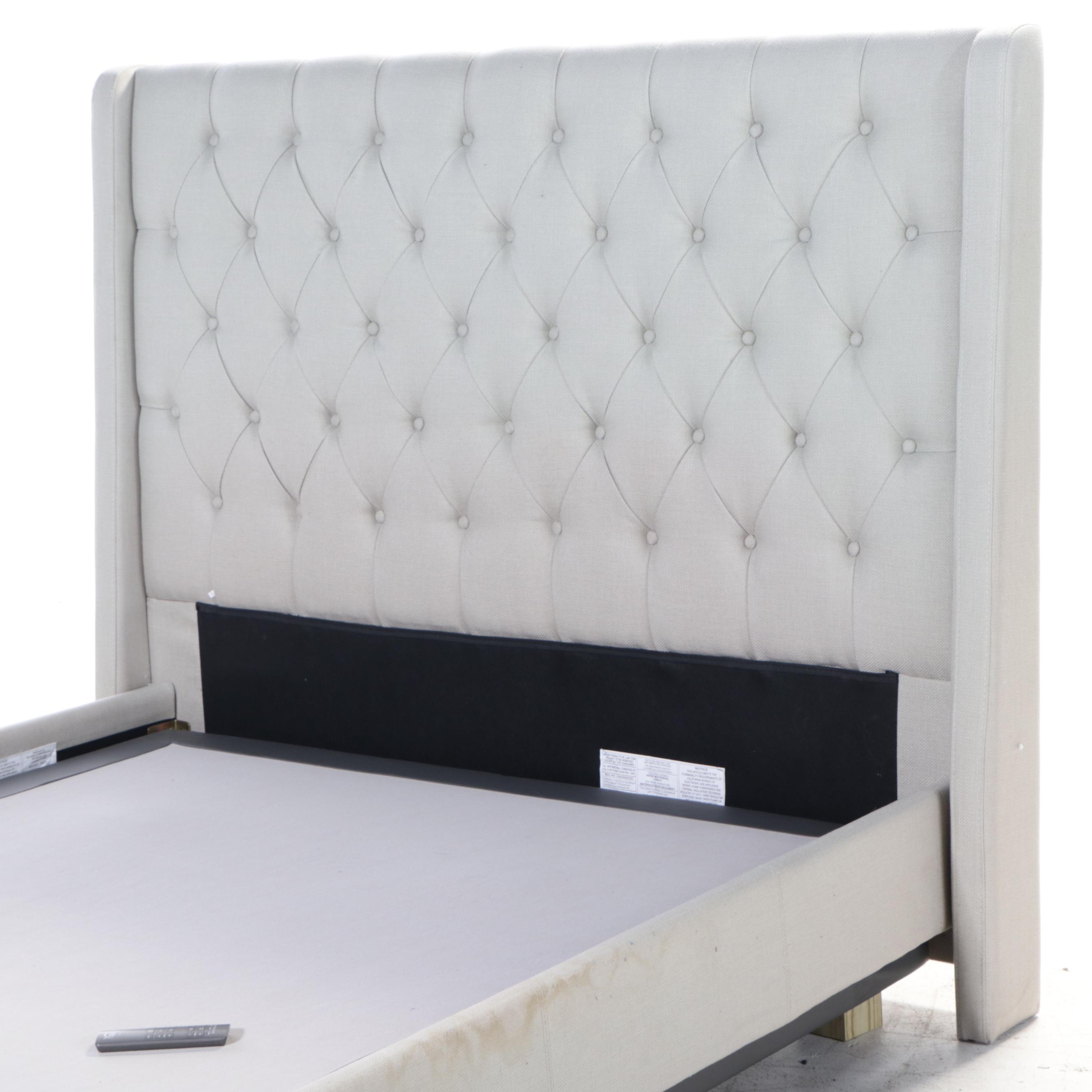 Hillsdale Furniture Upholstered Queen Bed Frame with Serta Adjustable Frame