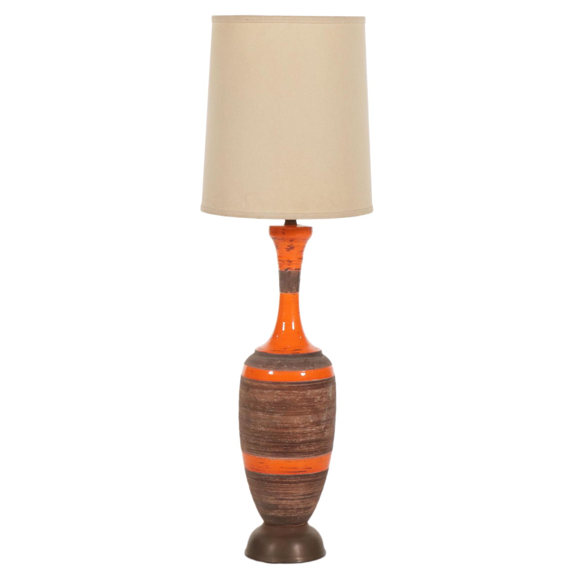 Italian Mid Century Modern Ceramic Bowling Pin Table Lamp, 1960s