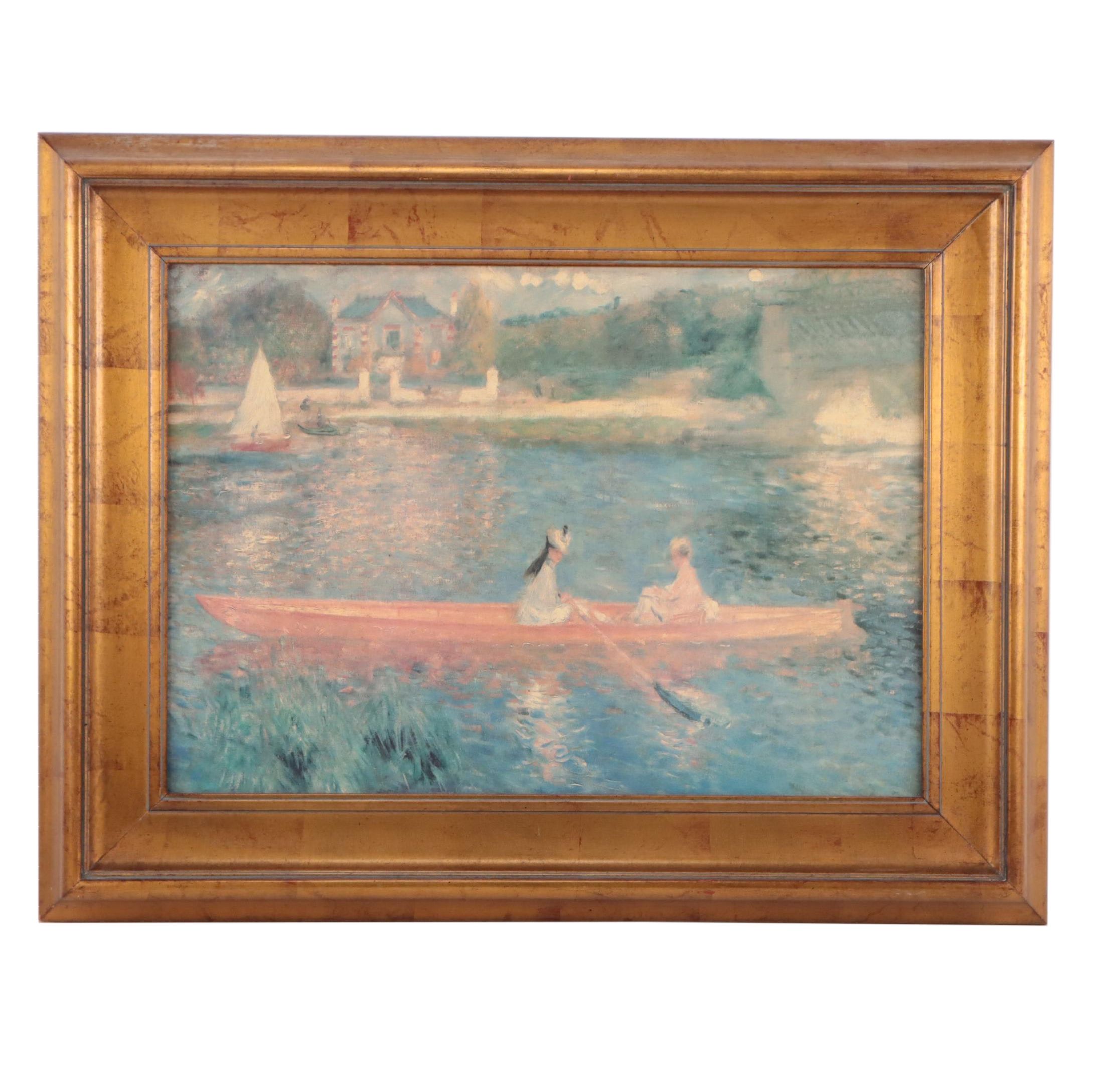 Embellished Offset Lithograph after Pierre-Auguste Renoir "The Skiff (La Yole)"