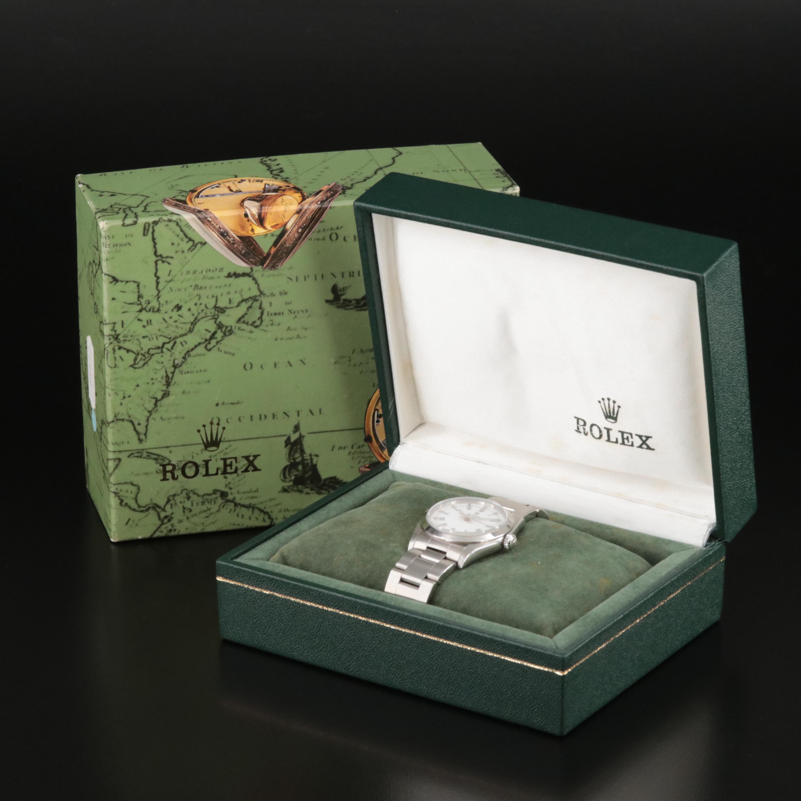 1999 Rolex Oyster Perpetual White Roman Dial Watch