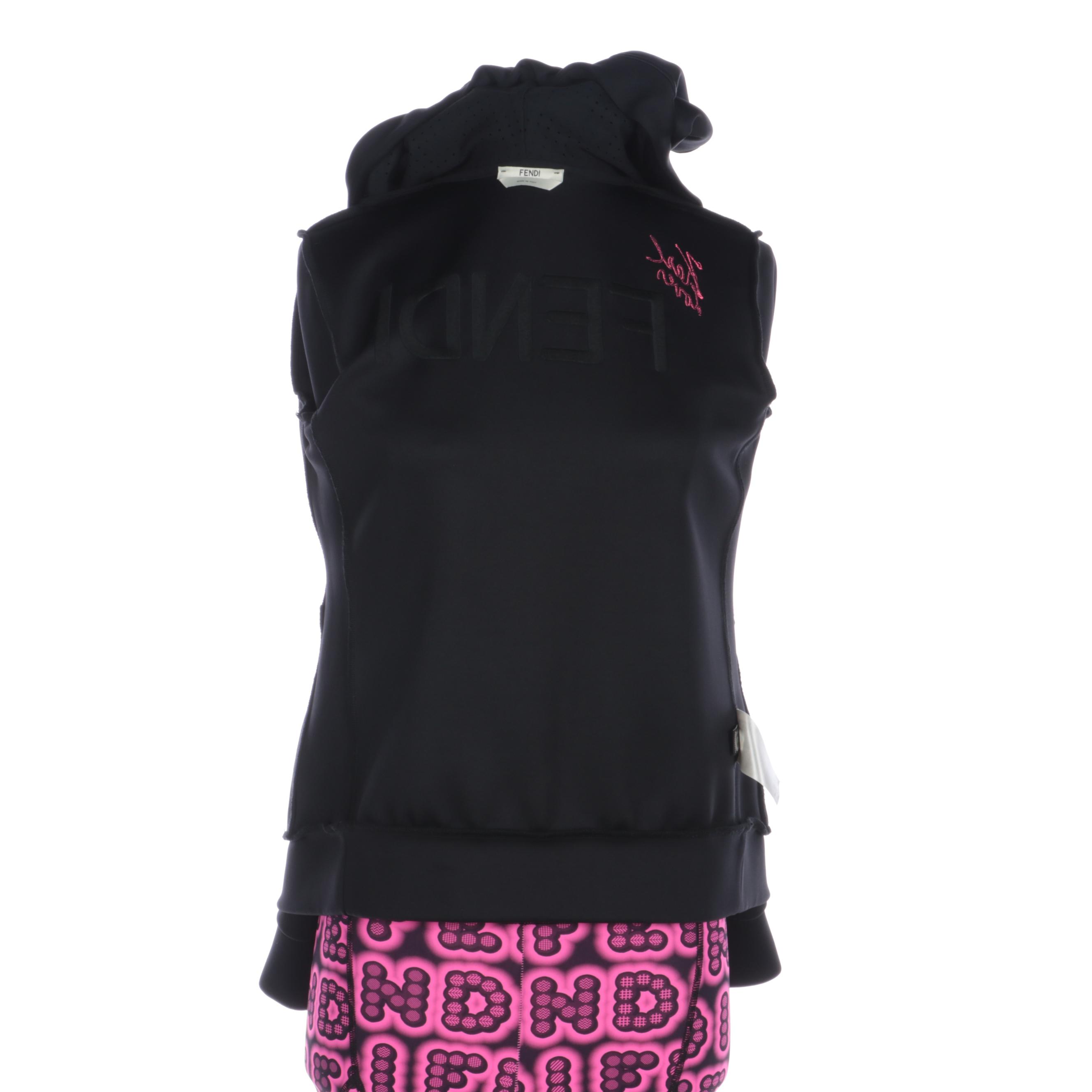 Fendi Three-Piece Tracksuit in Black/Pink with Karl Lagerfeld and Graphic Print