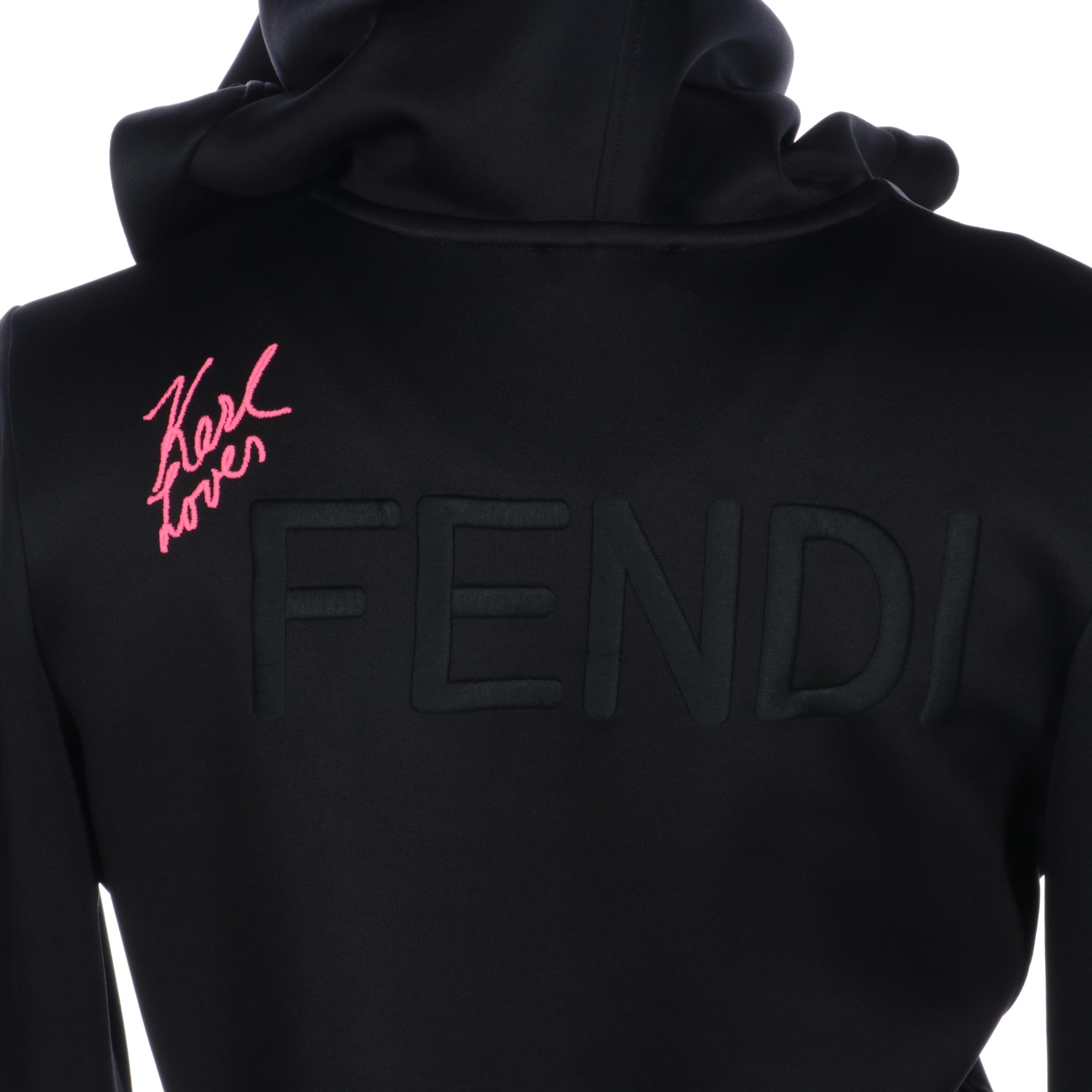 Fendi Three-Piece Tracksuit in Black/Pink with Karl Lagerfeld and Graphic Print