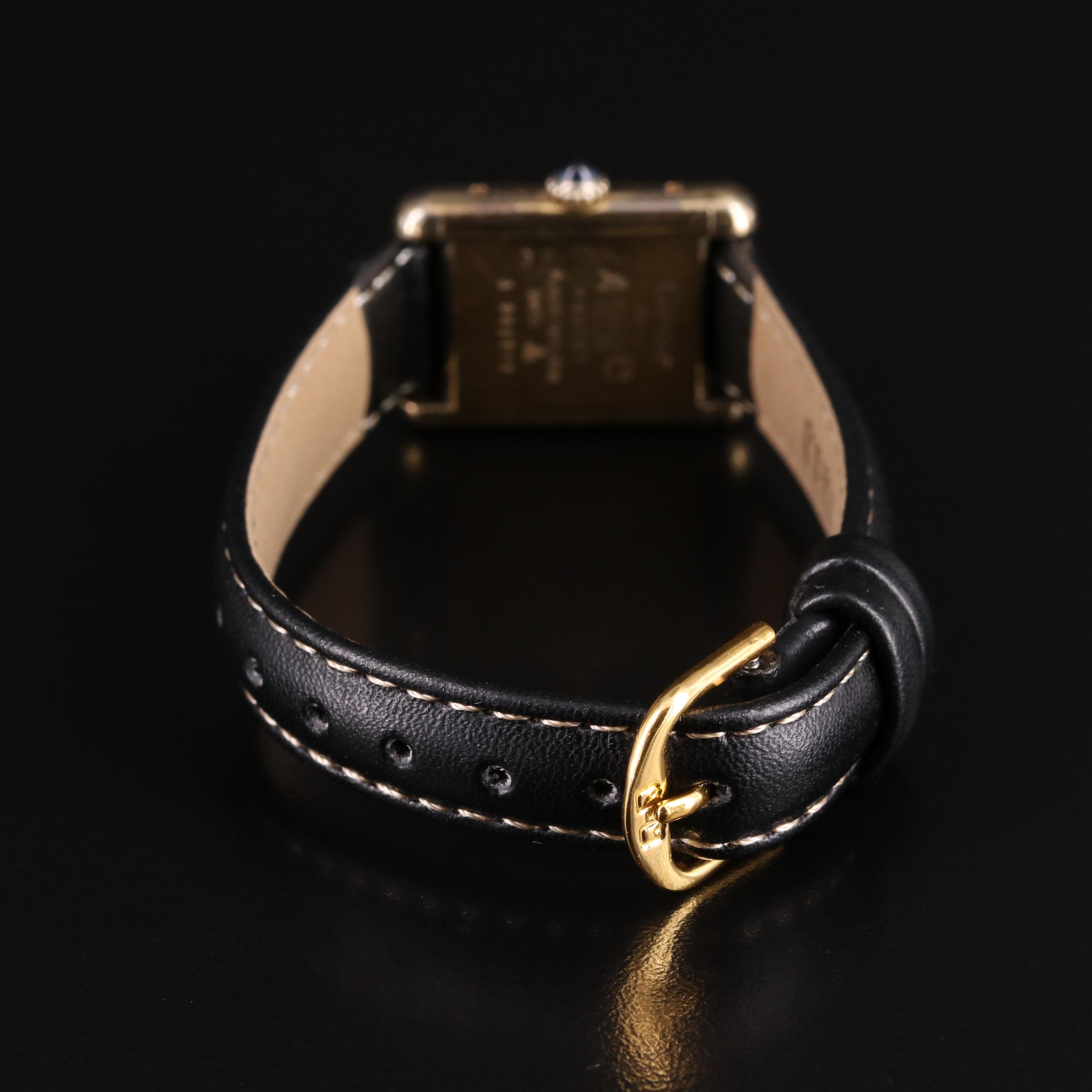 Cartier Must de Cartier 925 Argent, 20-Microns Plated Tank Watch