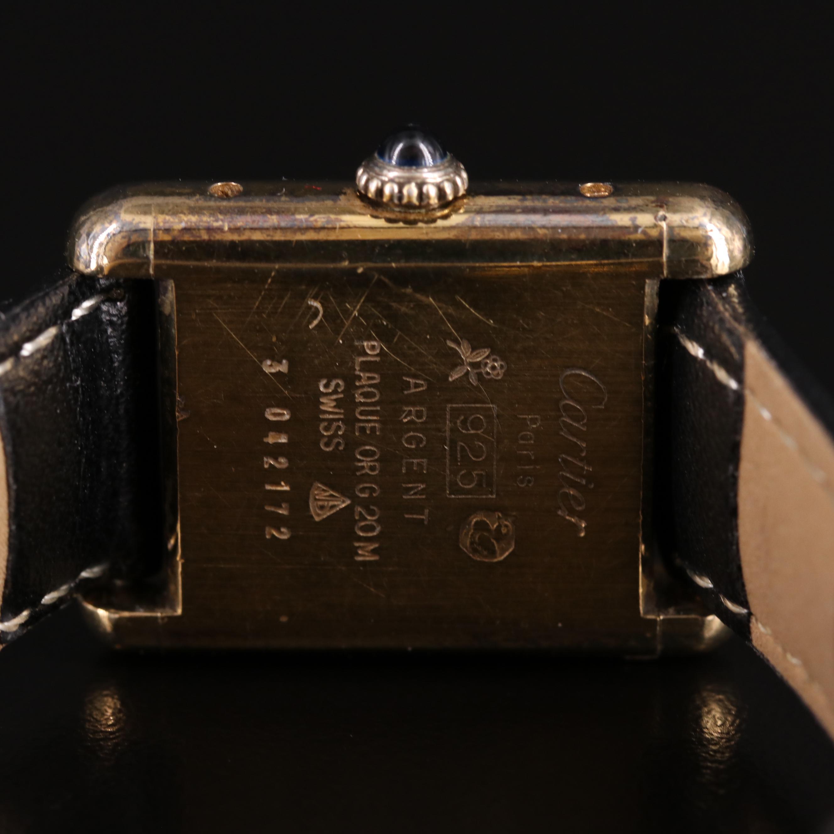 Cartier Must de Cartier 925 Argent, 20-Microns Plated Tank Watch