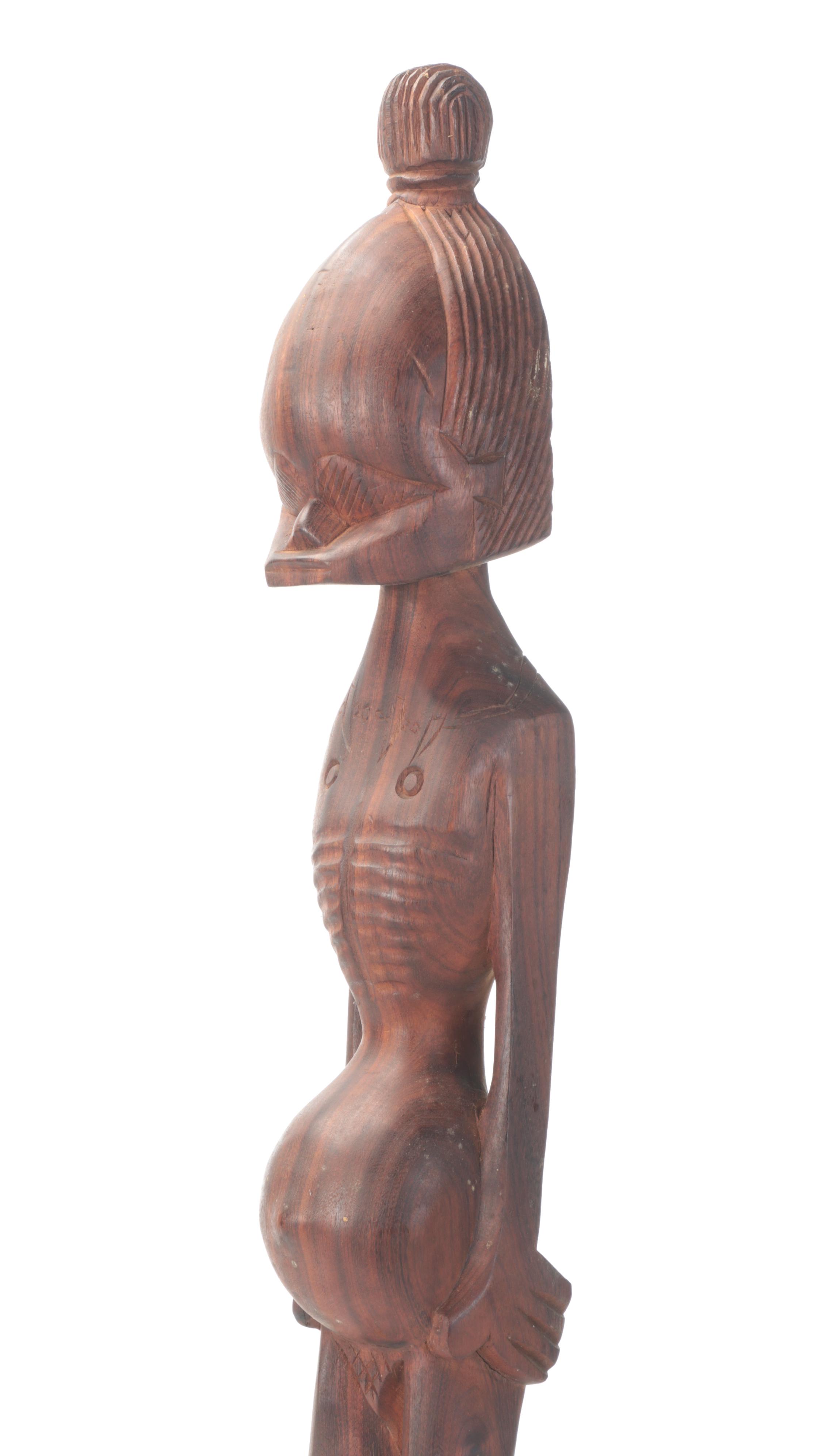 African Hand-Carved Wooden Fertility Sculptures