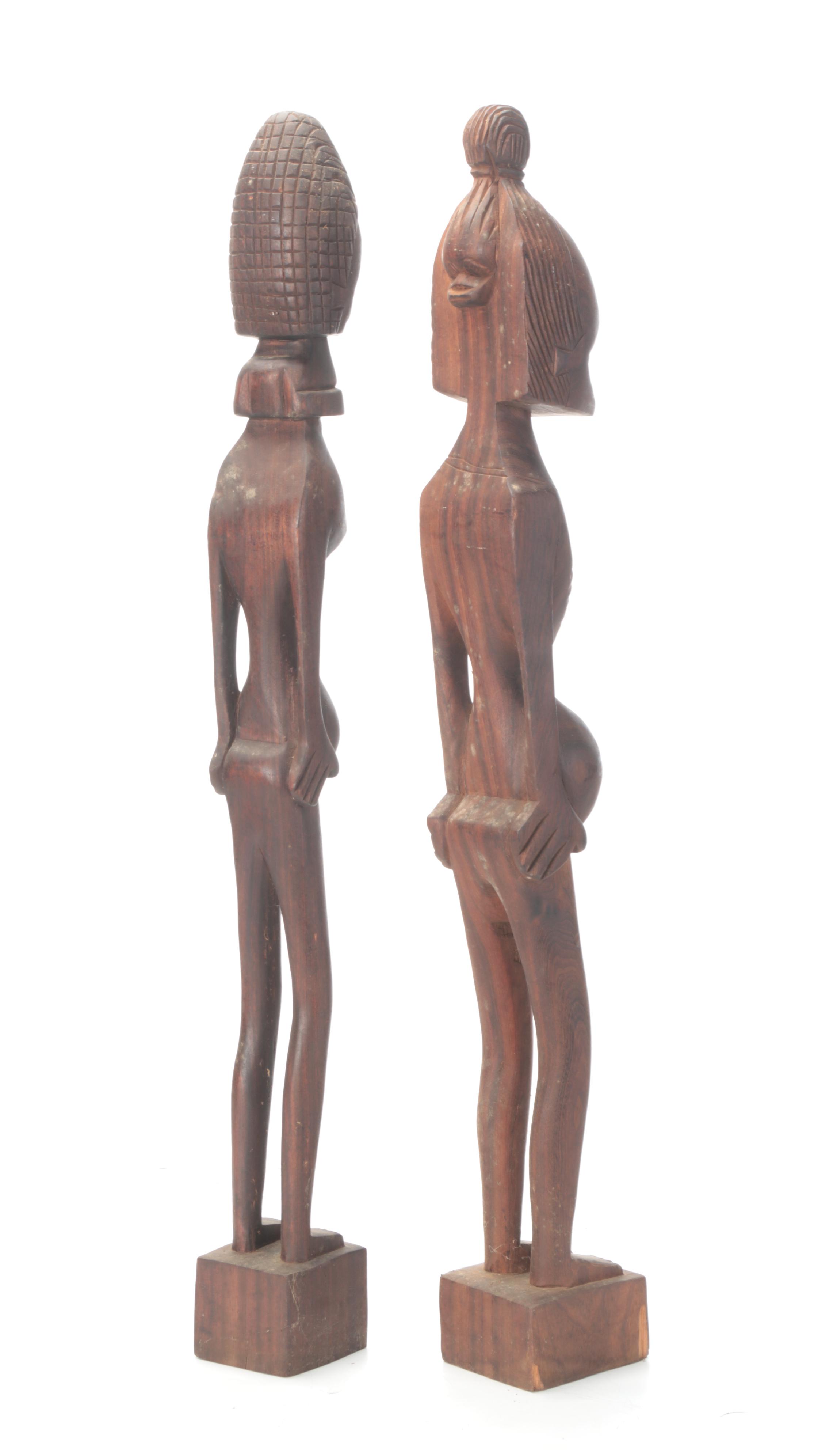 African Hand-Carved Wooden Fertility Sculptures