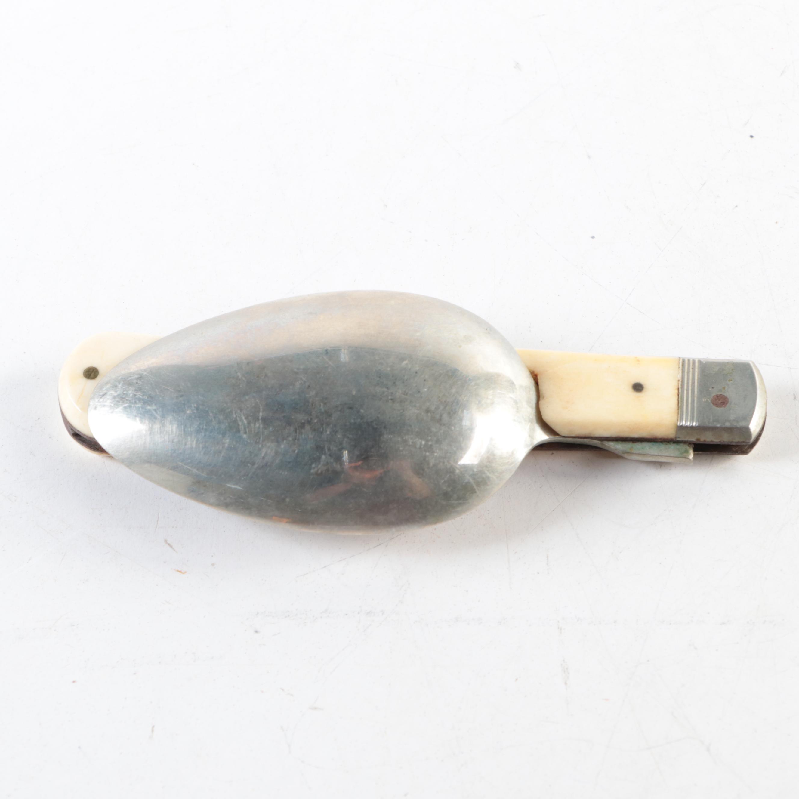 French Bone Handled Folding Flatware Set, Early 20th Century