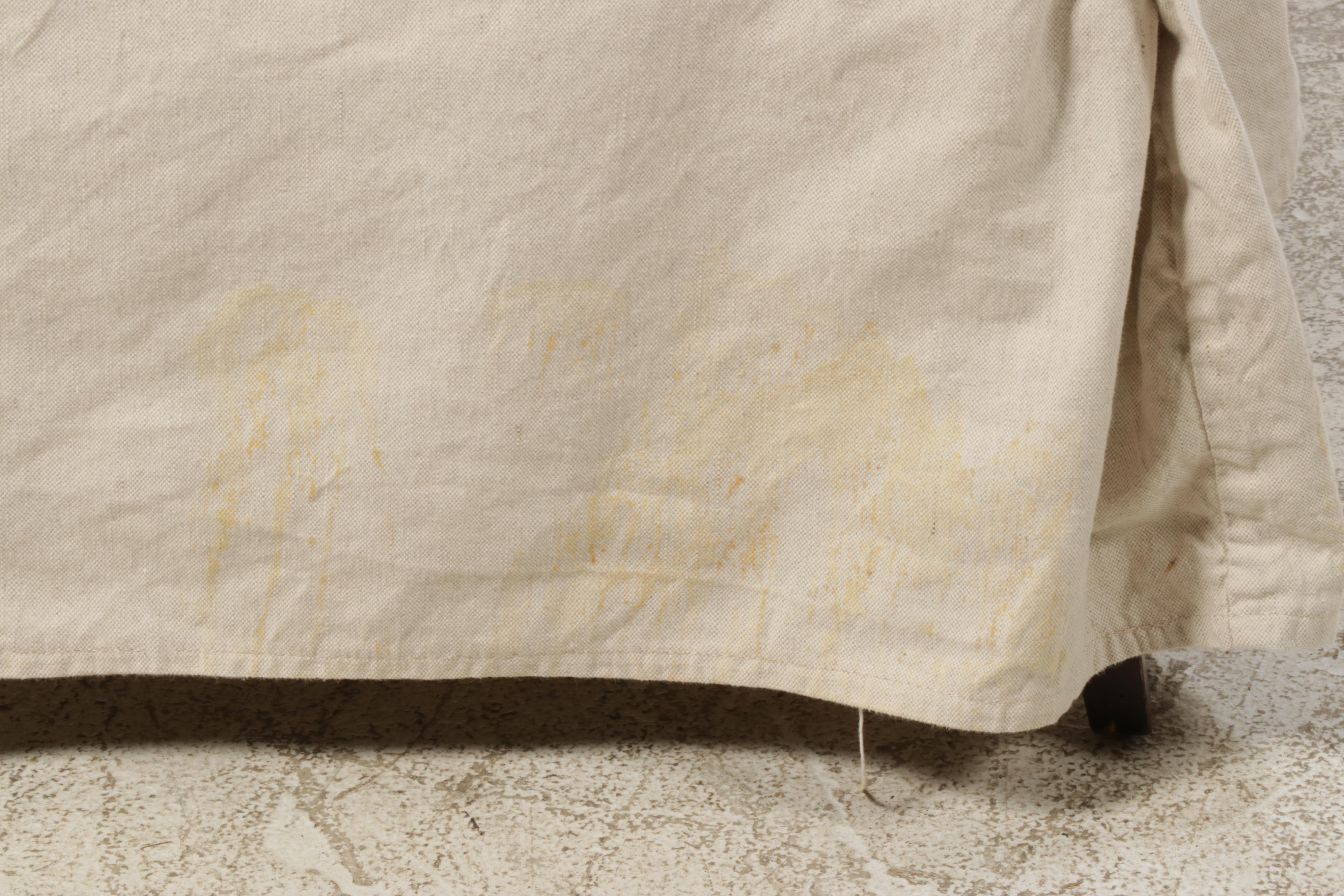 IKEA Pine Slant-Front Desk Plus Crate & Barrel Slip-Covered Side Chair