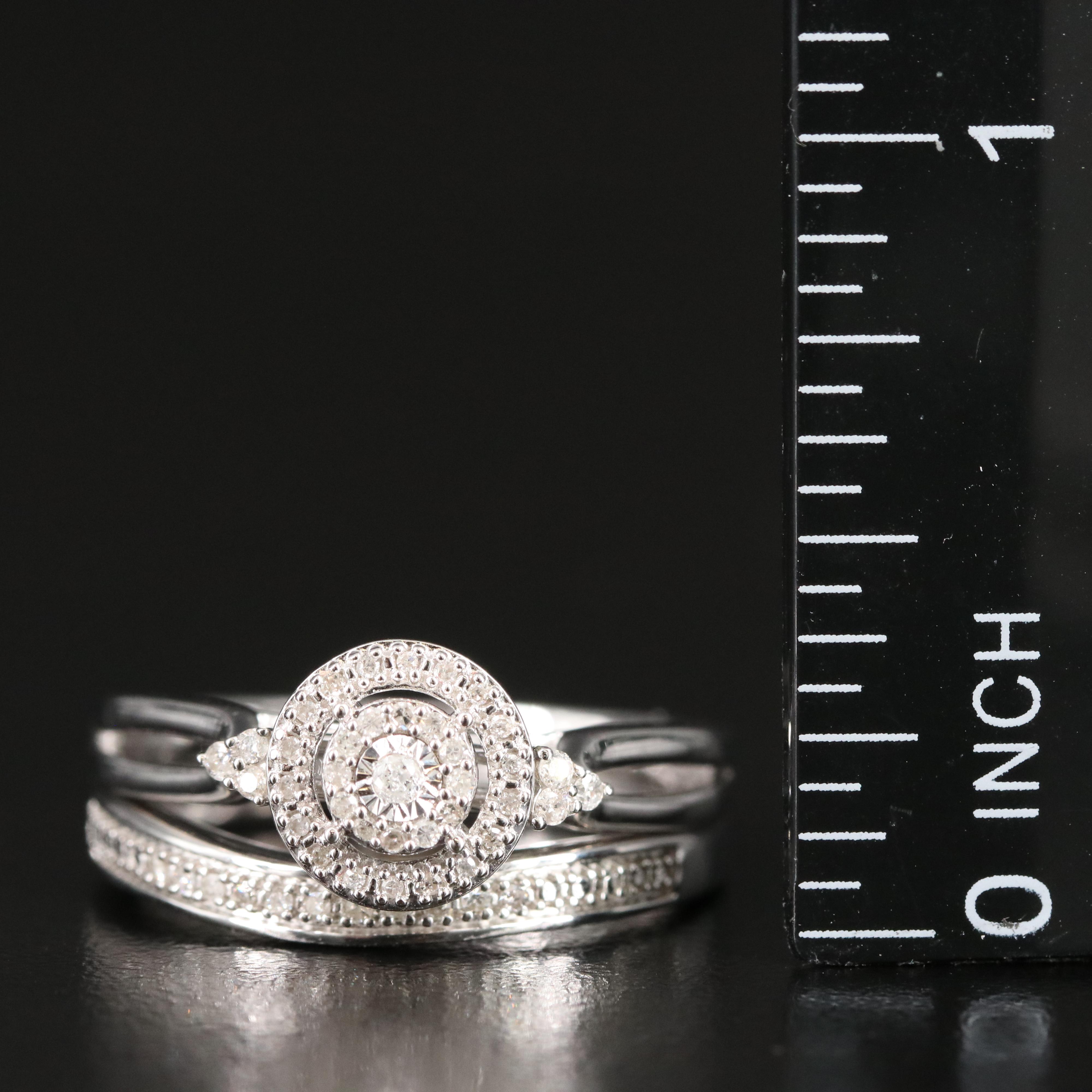 Sterling Diamond Ring Set