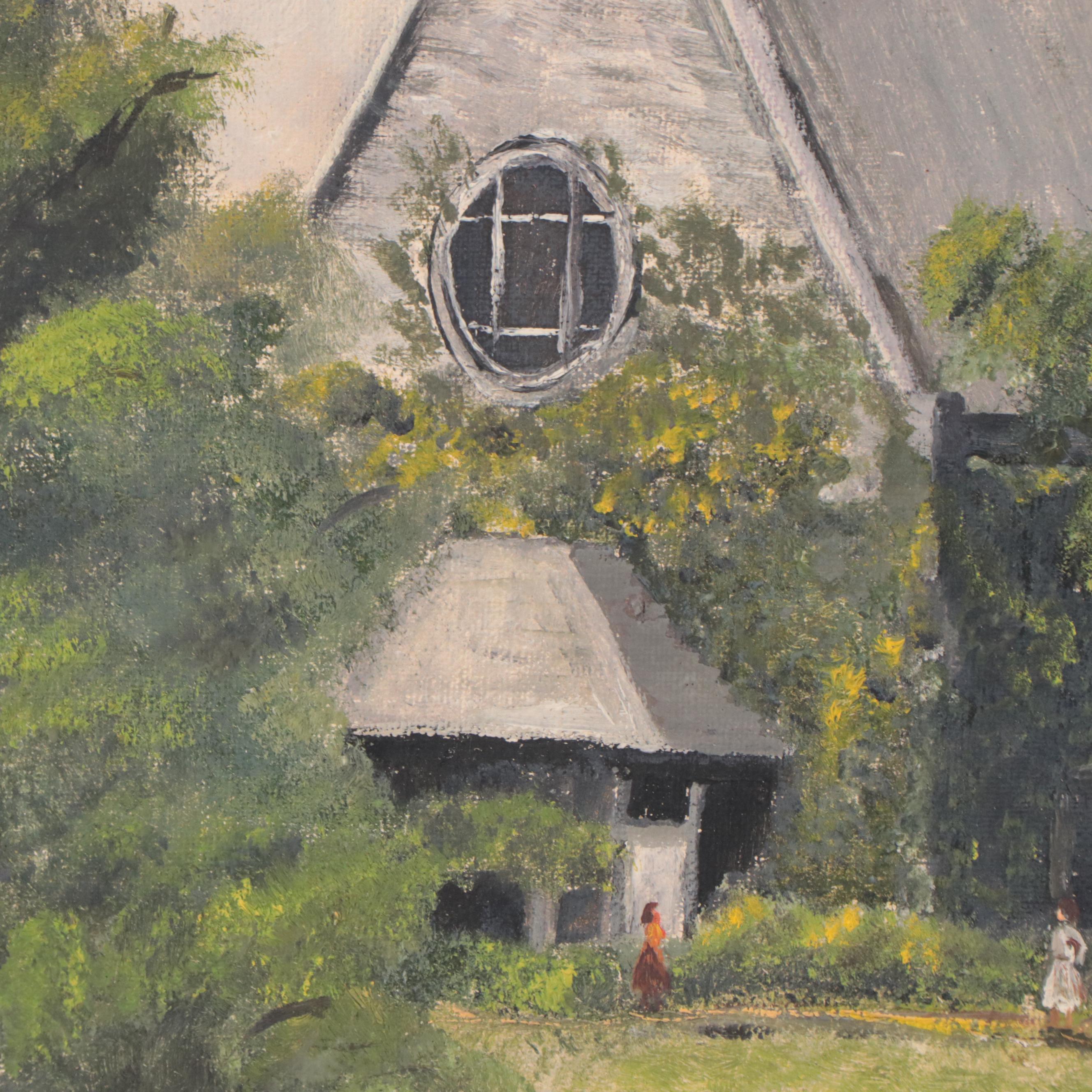 Marjorie Kinkead Folk Oil Painting "The Chapel", 1950