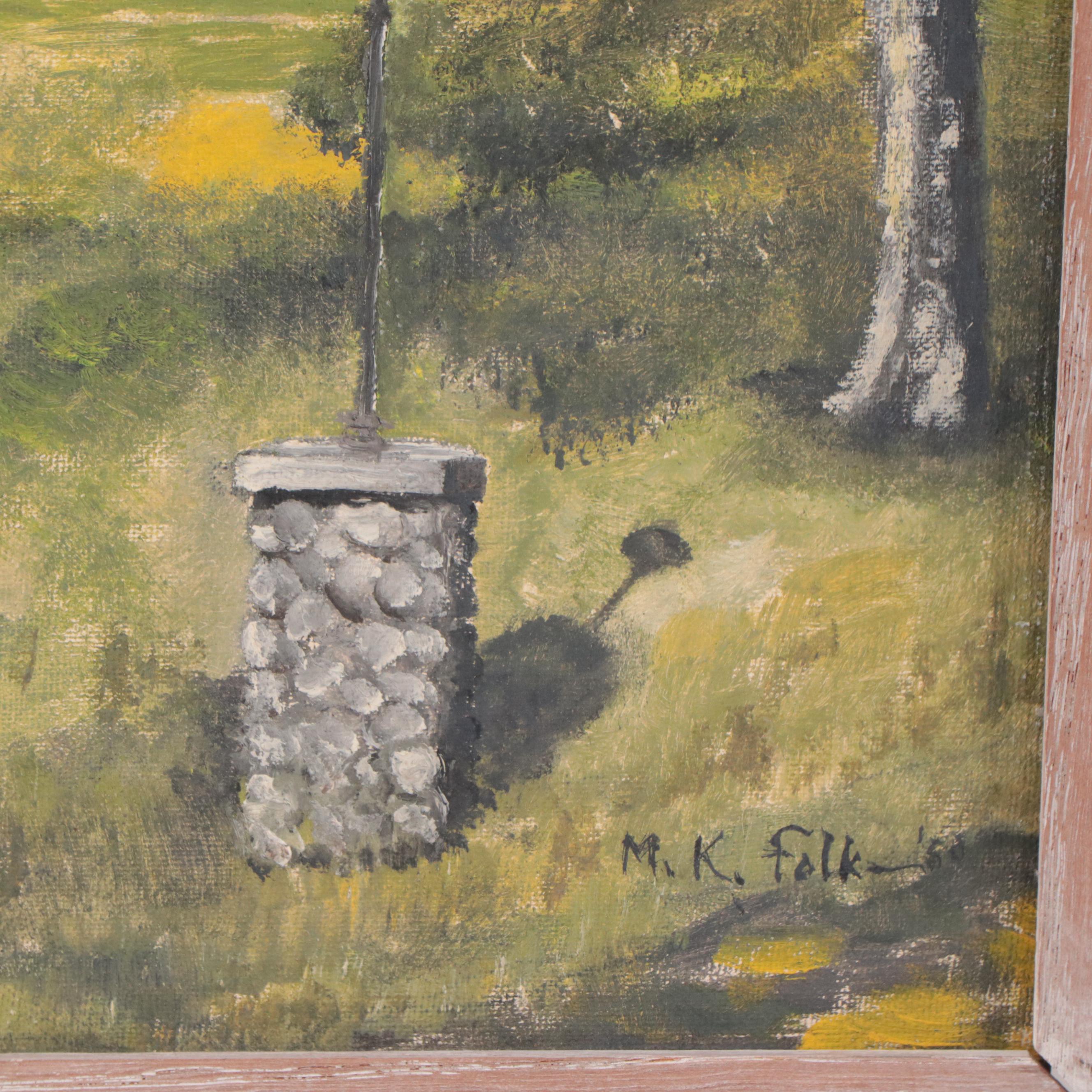 Marjorie Kinkead Folk Oil Painting "The Chapel", 1950