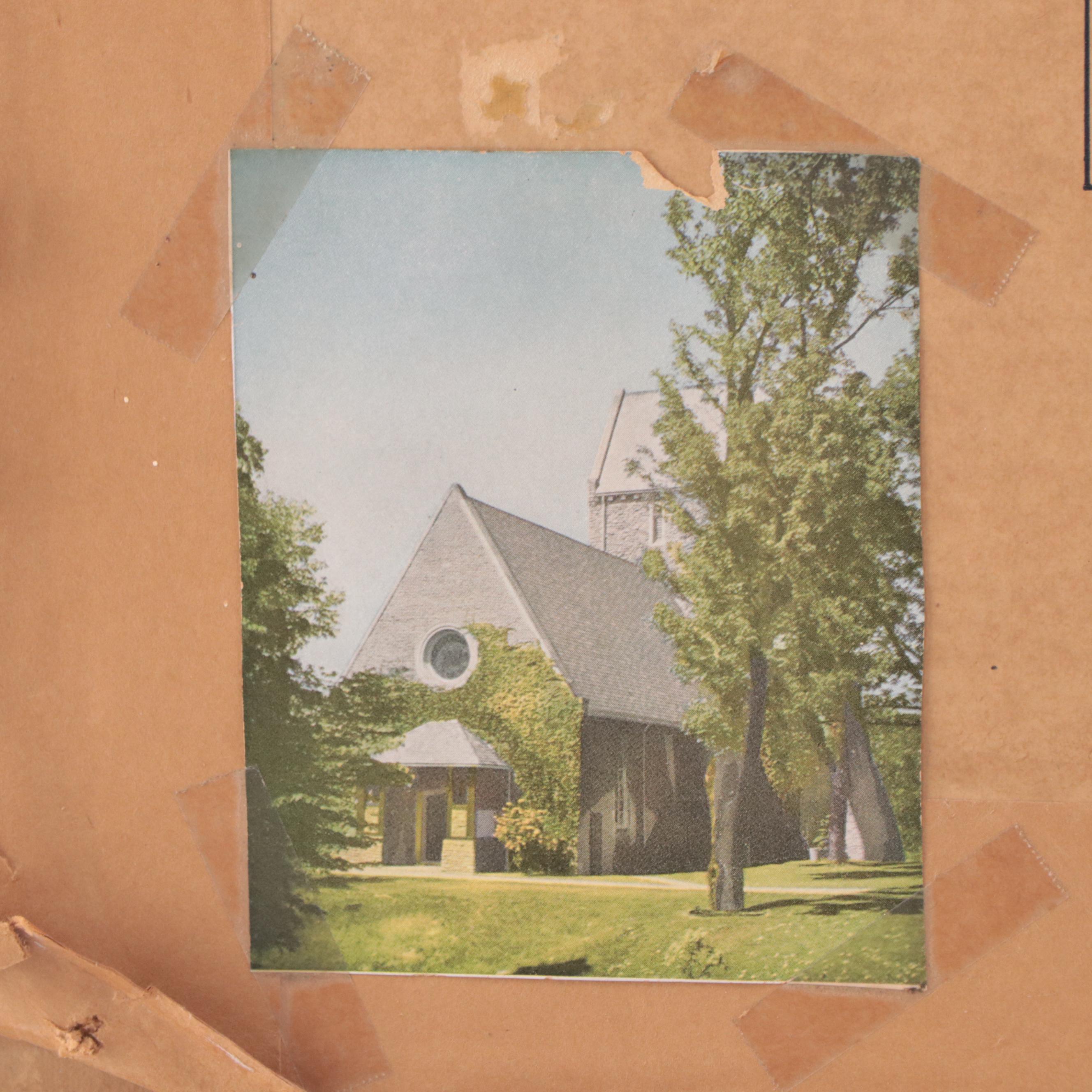 Marjorie Kinkead Folk Oil Painting "The Chapel", 1950